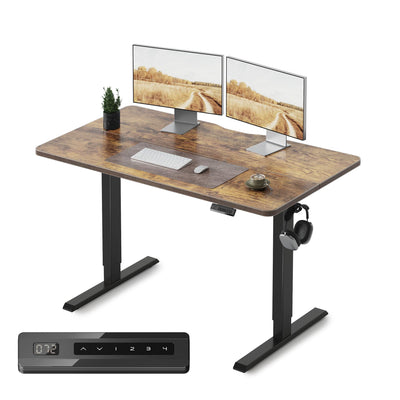 FEZIBO Electric Standing Desk, 48 x 24 Inches Height Adjustable Stand up Desk, Sit Stand Home Office Desk, Computer Desk, Rustic Brown