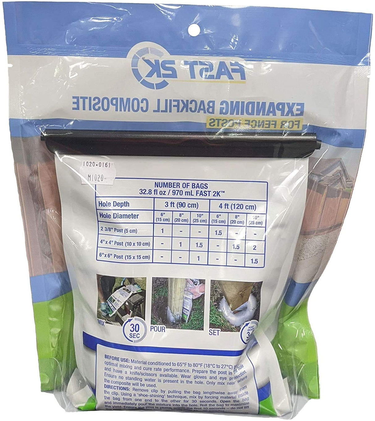 Fast 2K Fence Post Mix and Concrete Alternative and Replacement for Fence Post and Mail Post Installs. 32.8 oz Bag of Expanding Composite Footing Compound H.B. Fuller