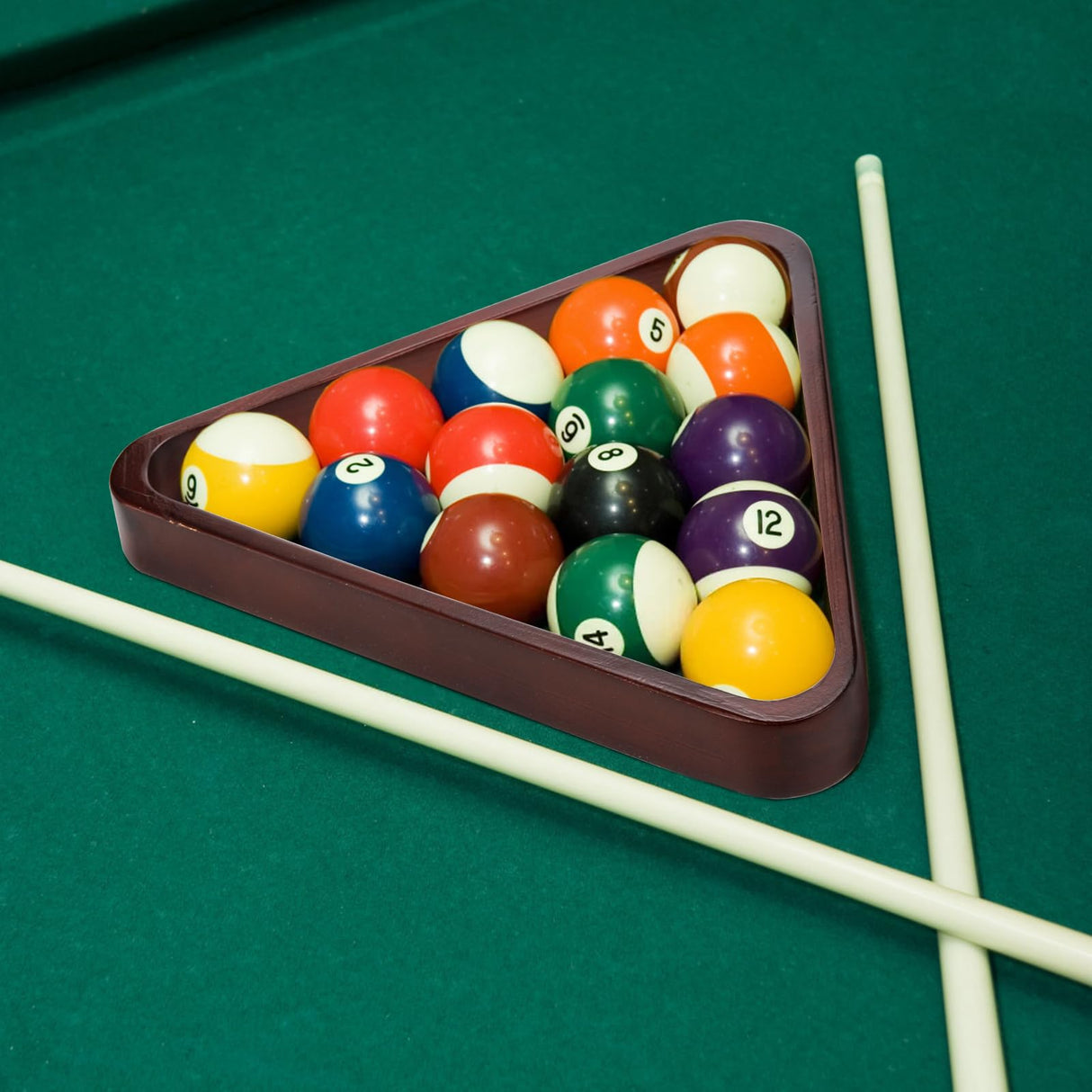 TOPZEA Set of 2 Wooden Billiard Ball Racks, Vintage Solid Wood 8-Ball Triangle Ball Rack 9-Ball Diamond Rack Set Table Pool Balls Racks for Standard TOPZEA