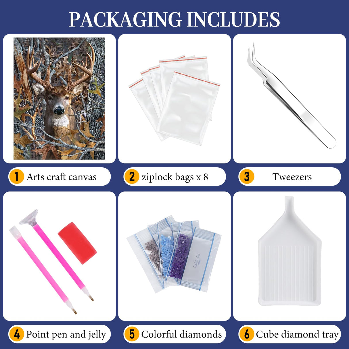 Deer Diamond Art Kits for Adults, Deer Diamond Painting Kits for Adults Beginners, DIY 5D Forest Diamond Painting with Round Gem Art Kits for Gift Home Wall Decor 12x16 Inch Fountor