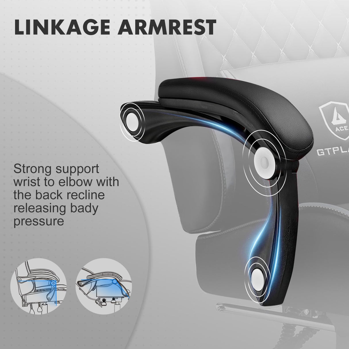 GTPLAYER Gaming Chair, High Back Leather Computer Gaming Chair with Footrest, Ergonomic Height Adjustable Office Chair with Removable Cover and Lumbar Support for Gaming and Work (Black) GTPLAYER