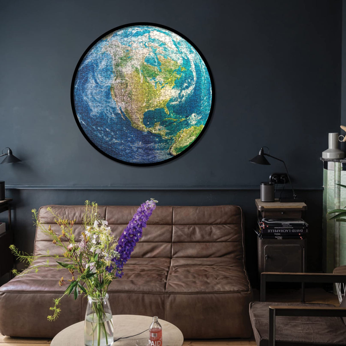 Space Earth Puzzles for Adults 1000 Pieces, Round Planet Solar System Puzzles, Hard Circle Galaxy Jigsaw Puzzles as Space Wall Decor PPuzzling