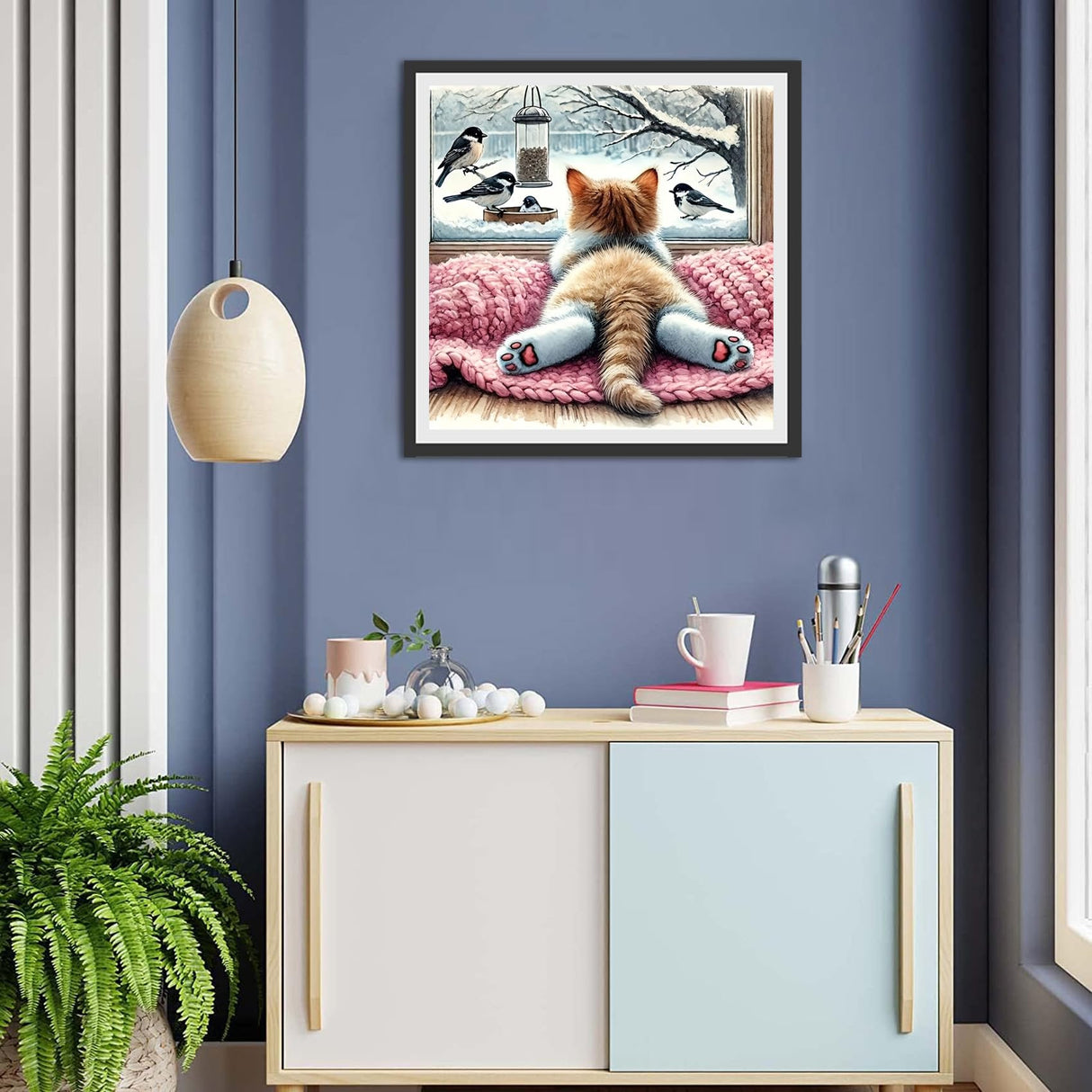 JAKI Cat Diamond Painting Kits for Adults Beginners-Animal Diamond Art Kit for Adults,5D DIY Gem Art Kits for Gift Home Wall Decor(14x14inch) JAKI