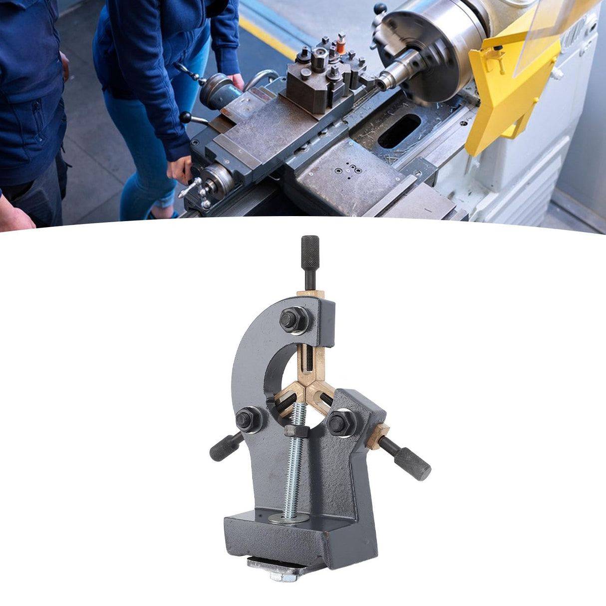 Wood Lathe Steady Rest, Aluminum Alloy Copper Multifunctional Mini Lathe Stabilizer, for 0618 CJ18 CJ0618A Hyuduo