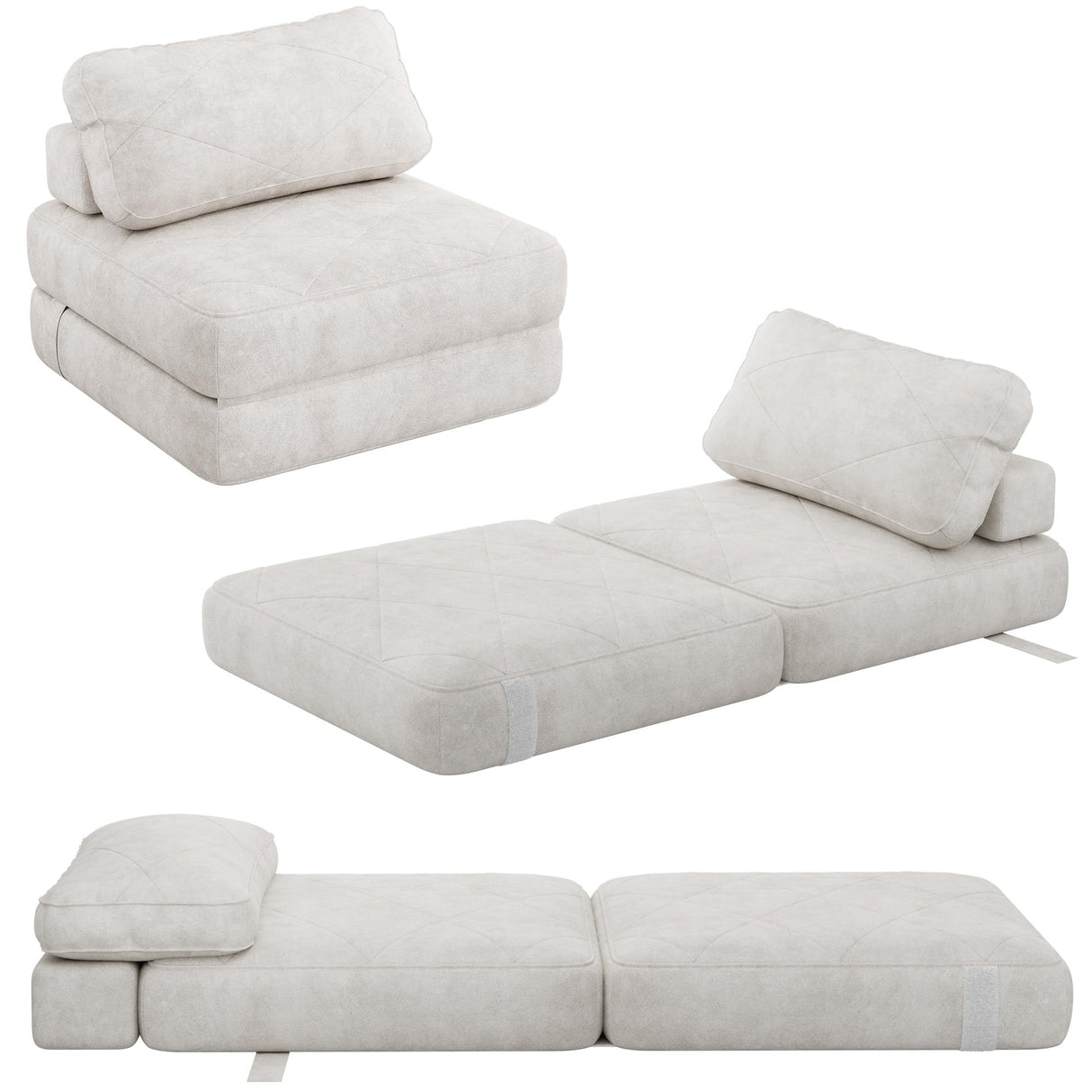 YITAHOME Folding Sofa Bed,New Upgrade Resilient Pocket Spring Cushion-Fold Out Chair Bed, Convertible Lazy Sleeper Chair with Back Support,Comfy Floor Sofa Lounge for Living Room, Bedroom, Beige YITAHOME