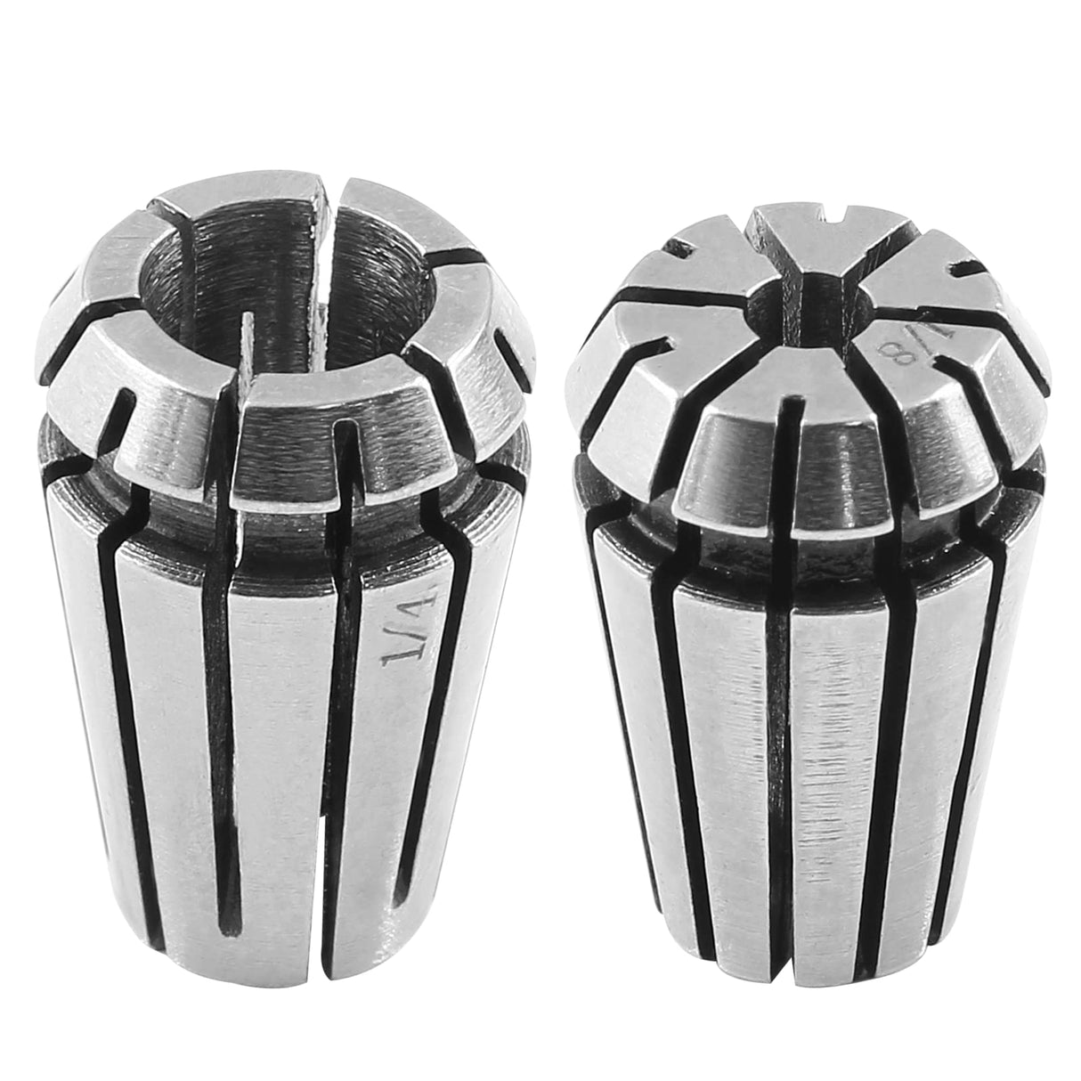 Qjaiune 2 Pack ER11 Collet Set, 1/8 Inch and 1/4 Inch Spring Collet, High Precision ER11 Collet Chuck for CNC Engraving Machine and Milling Lathe Tool Qjaiune
