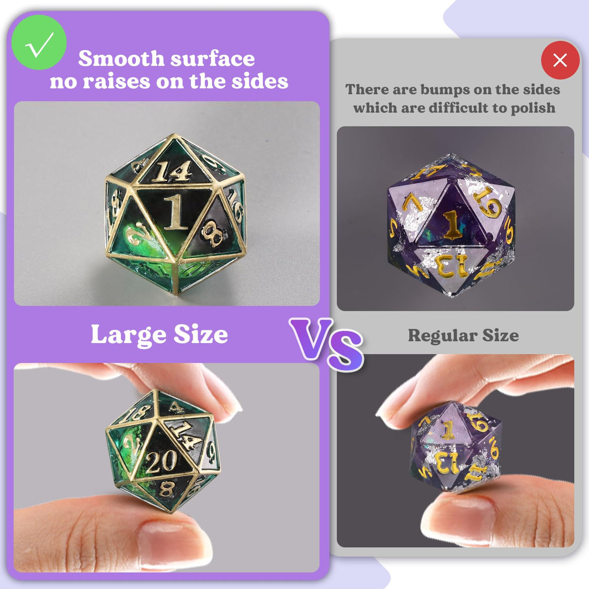 LET'S RESIN Upgraded Large DND Silicone Molds for Resin With 7 Cavities, Polyhedral Stereoscopic Game Epoxy Resin Molds for DIY Dice Making, Table Board Game LET'S RESIN