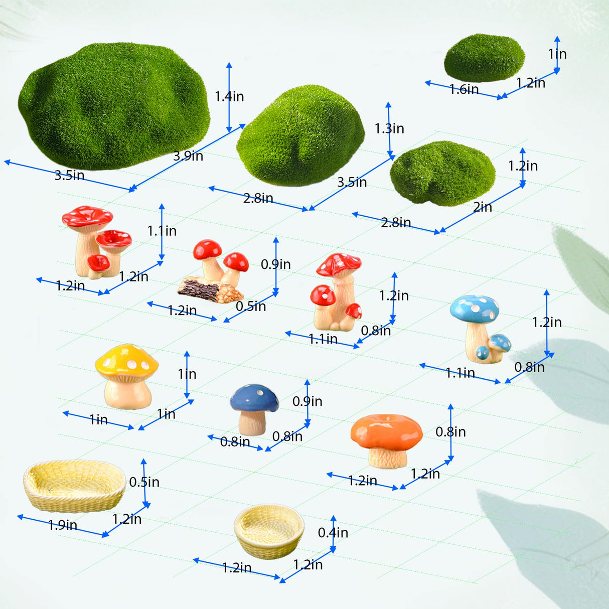 Kai Dream Fairy Garden Kit, 118Pcs Miniature Resin Figurines, Fake Fence, Flower Decor for Outdoor Fairy Garden Kai Dream