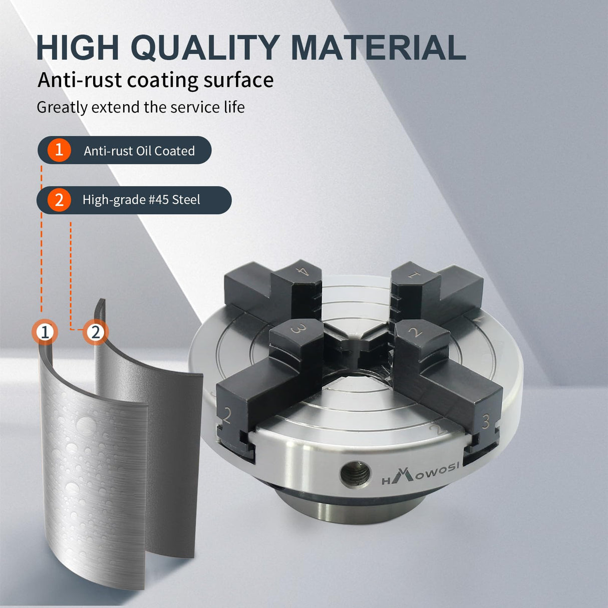 Wood Lathe Chuck,4-Inch 4-Jaw Lathe Chucks, Self-Centering Lathe Chucks for Woodturning with 1"x8TPI Thread HAowosi