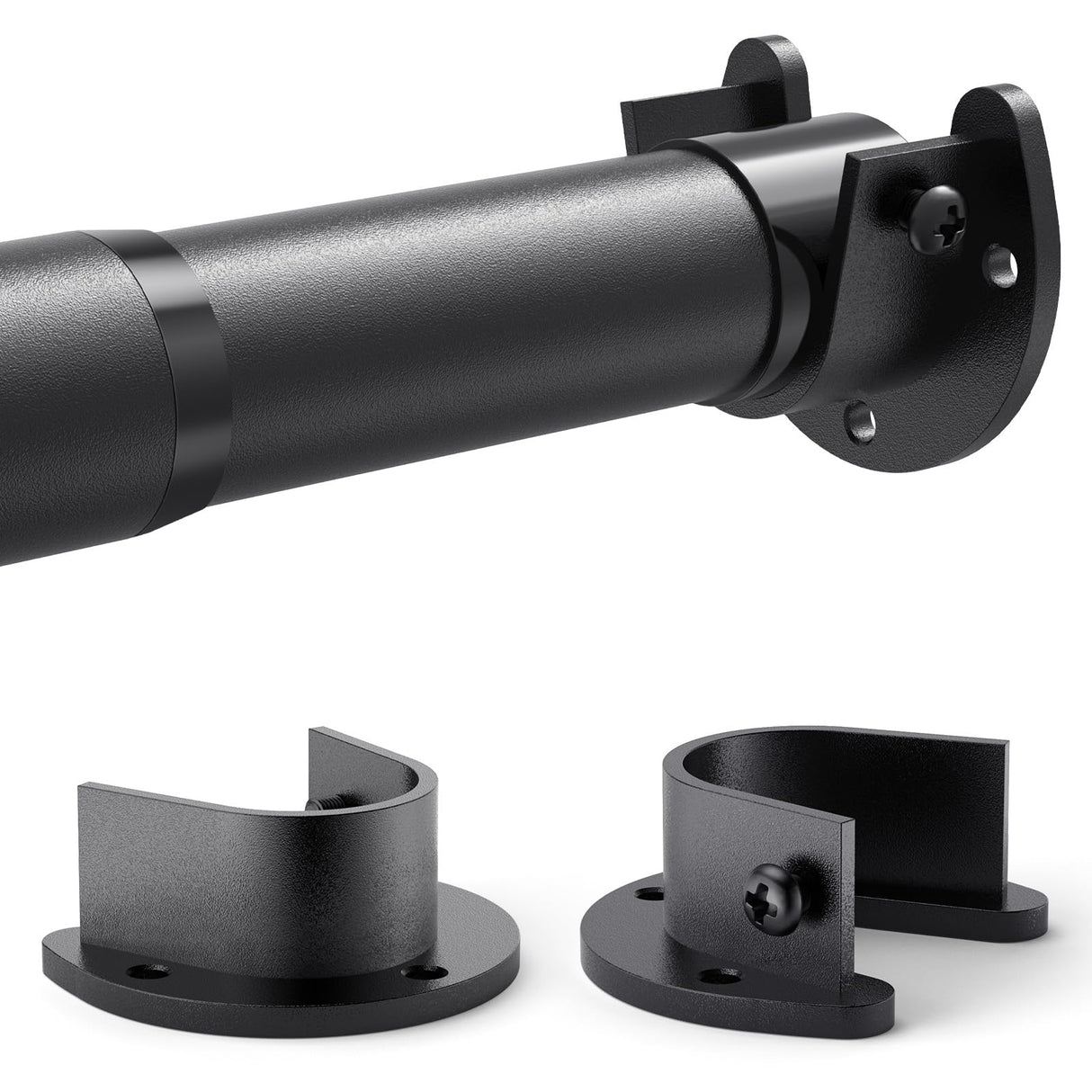 Closet Rods for Hanging Clothes, 17 to 84 Inches Stepless Adjustable Metal Closet Rod, 1.3 Inches Heavy Duty Clothes Hanging Rod for Closet Wardrobes Laundry RV Supforce