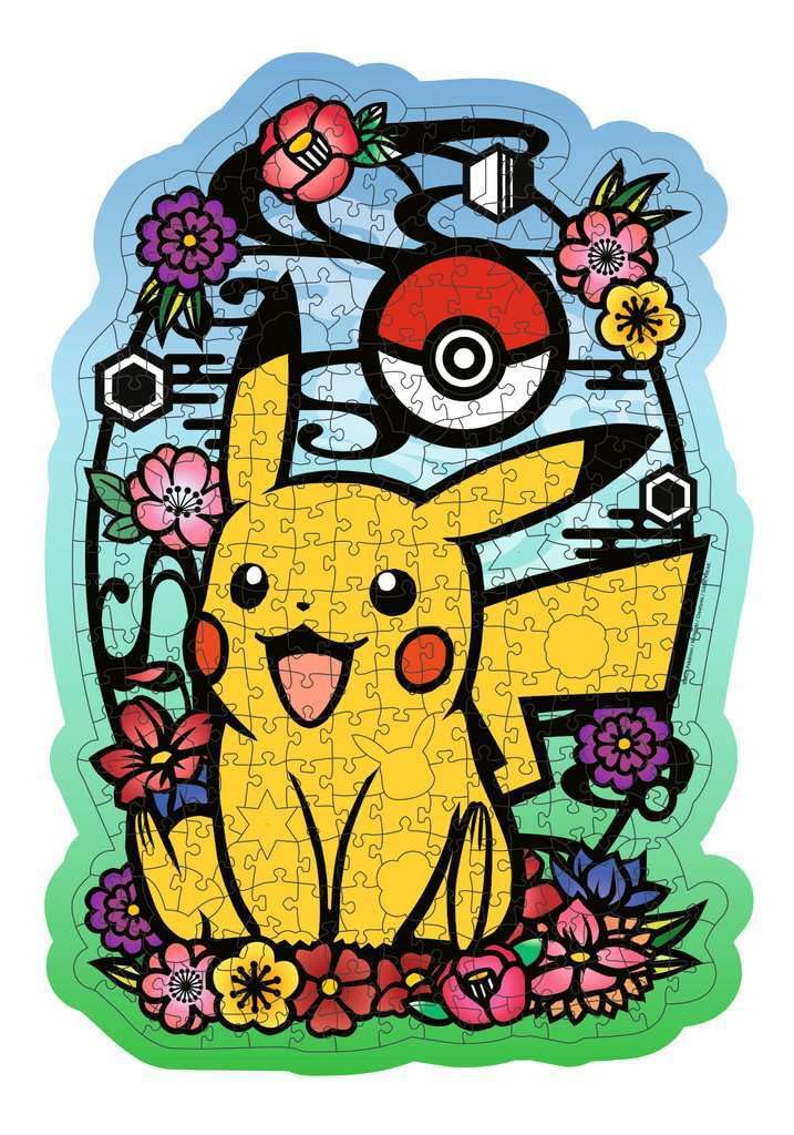 Ravensburger Pokemon Pikachu Shaped 300 Piece Wooden Puzzles for Adults and Kids Age 12 Years Up, Yellow Ravensburger