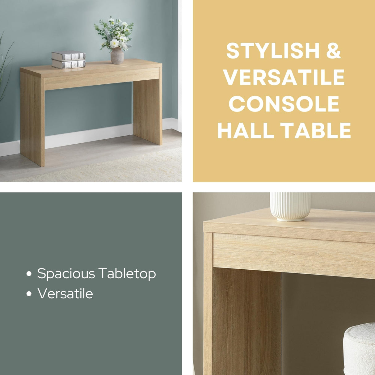 Convenience Concepts Northfield Console Table 48" - Modern Living Room Sofa Table, Contemporary Entryway Hall Table, Foyer Display Table, Weathered White Convenience Concepts