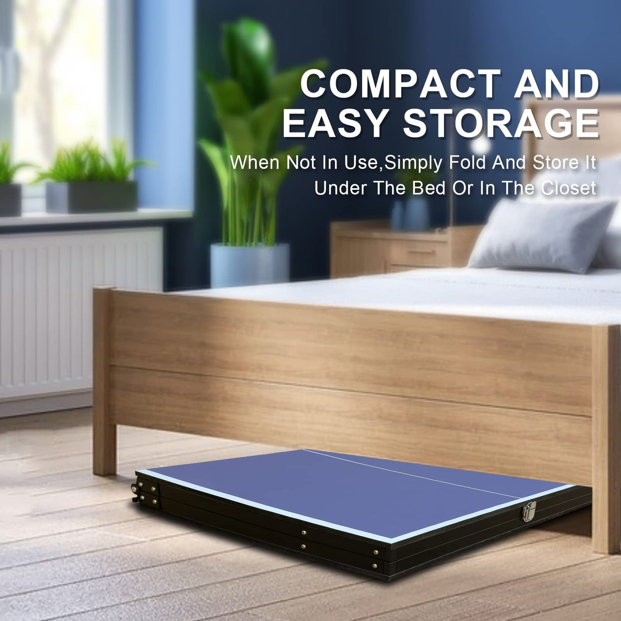 Small Mini Ping Pong Table, Portable Indoor Outdoor Folding Table Tennis Table with 2 Paddles, 3 Balls and Net Generic