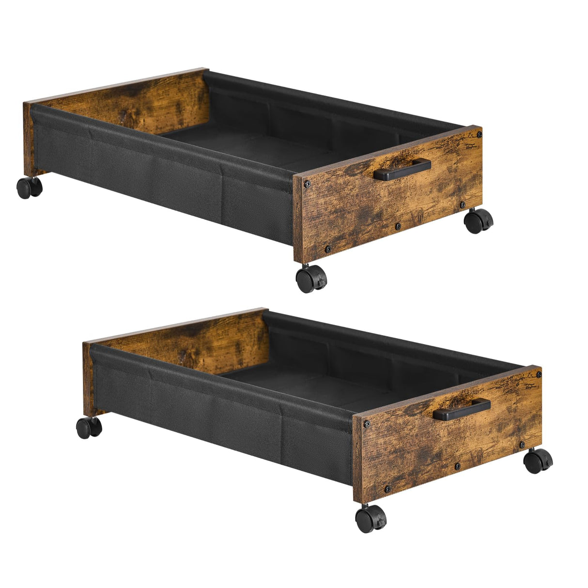 FOUCSSOMEI Under Bed Storage with Wheels, Heavy Duty Storage Containers, Toy Box, Longer Size 31.5", Wooden Under Bed Organizer Drawers, Metal Frame, for Clothes Books Blankets, Patented Design FOUCSSOMEI