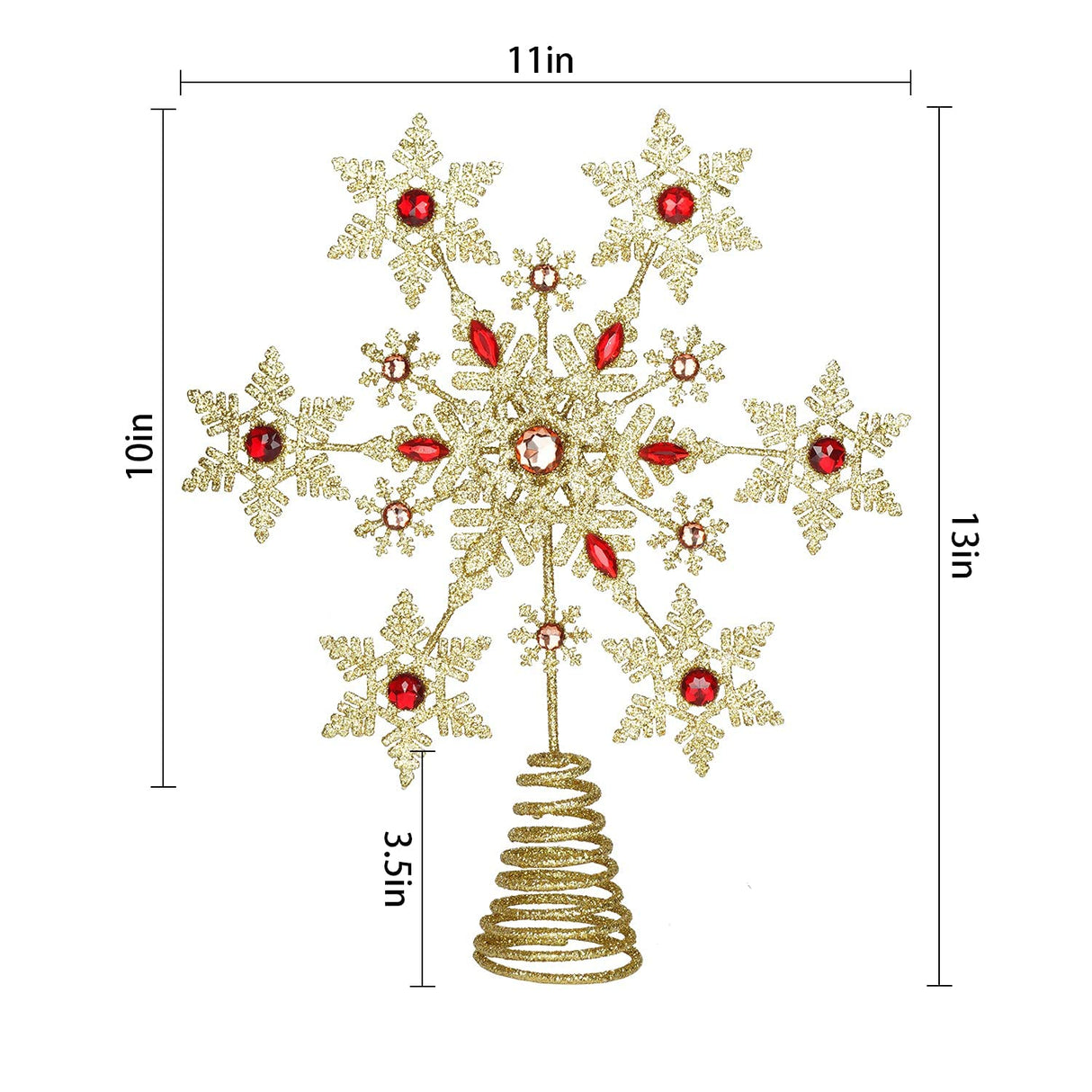 Christmas Tree Topper Indoor Festive Christmas Snowflake Treetop Metal Decoration for Holiday Home Ornament Topadorn