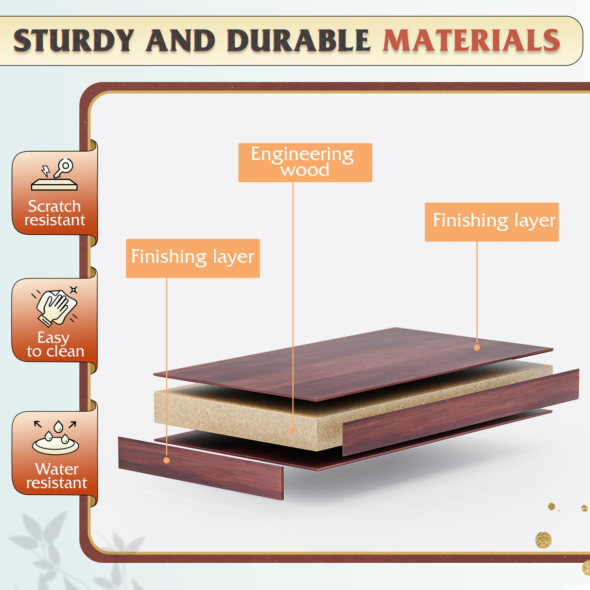 WLIVE Wood Dresser with 5 Drawer, Cabinets Dressers Wood Dresser Cabinet, Organizer Drawers for Bedroom, Living, Hallway, Measuring 15.7" W*31.4" D*45.3" H, Brown WLIVE