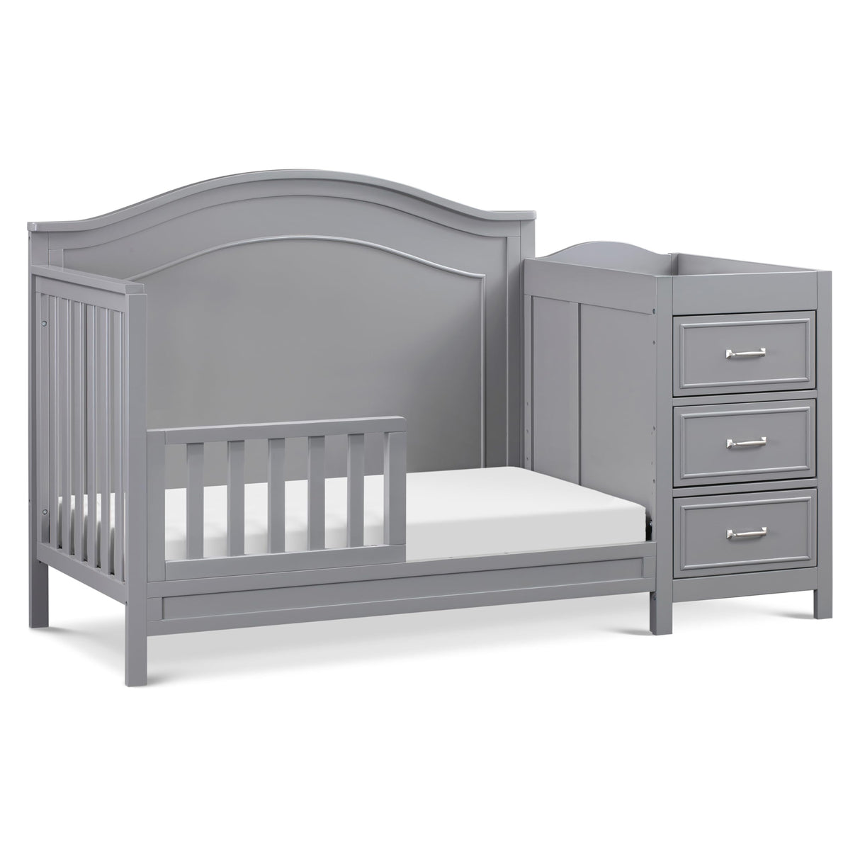 DaVinci Charlie 4-in-1 Convertible Crib and Changer Combo in Grey DaVinci