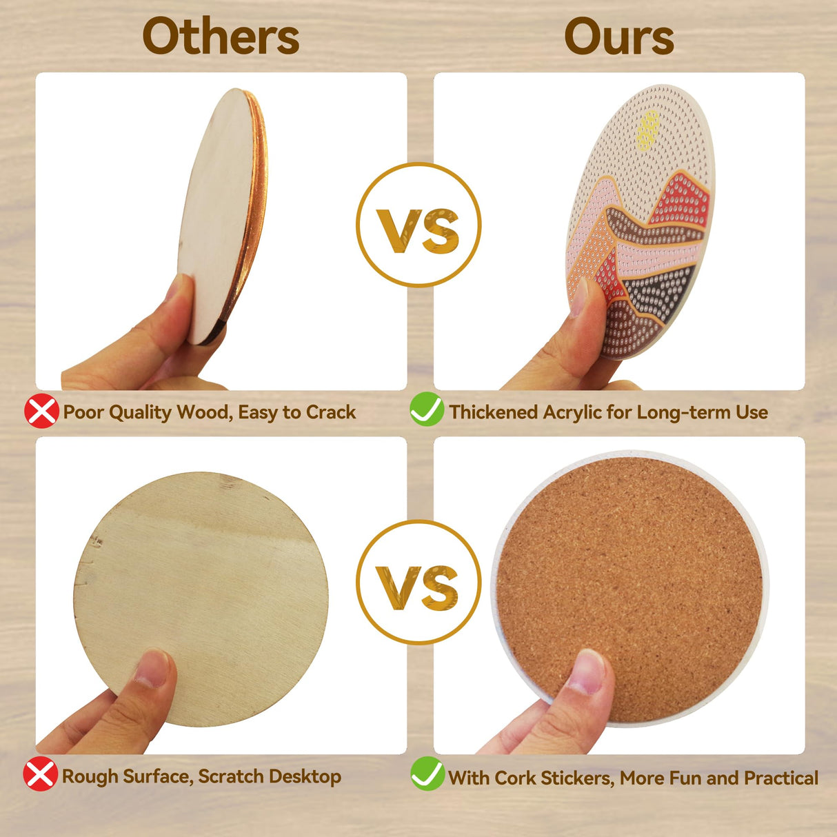 Vcekract Diamond Painting Coasters, 6 Pcs Abstract Landscape Diamond Painting Coasters with Holder, Diamond Art Kits for Adults Vcekract