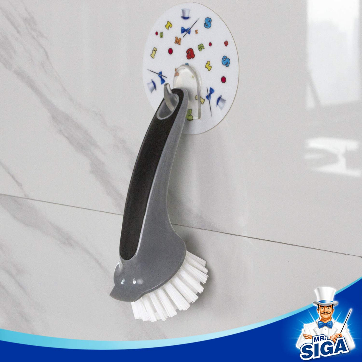 MR.SIGA Pot and Pan Cleaning Brush, Dish Brush for Kitchen, Pack of 2 MR.SIGA