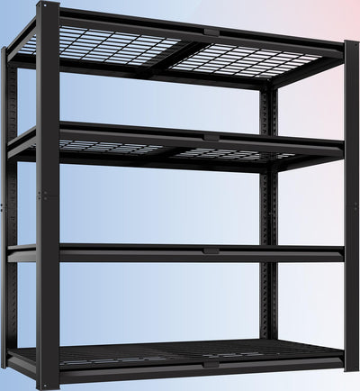 PrimeZone 40" W Heavy Duty Garage Shelving 2200 LBS 4 Tier Storage Shelves Adjustable Industrial Metal Wire Shelf Utility Rack for Garage,Basement,Pantry,Warehouse,Commercial,40" W X 20" D X 60" H