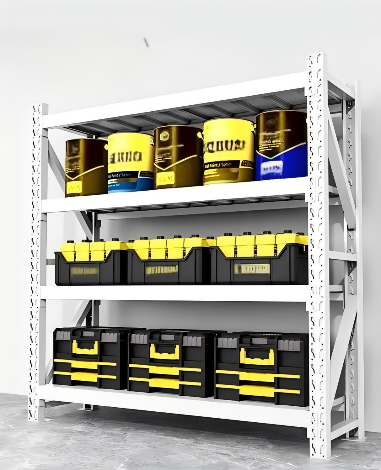 Storage Shelves Heavy Duty, Metal Garage Shelving Units, 4 Tier Storage Rack Shelf, Steel Industrial Shelving, Adjustable Standing Shelf for Basement/Warehouse (White, W59.06*D19.69*H78.74) Generic