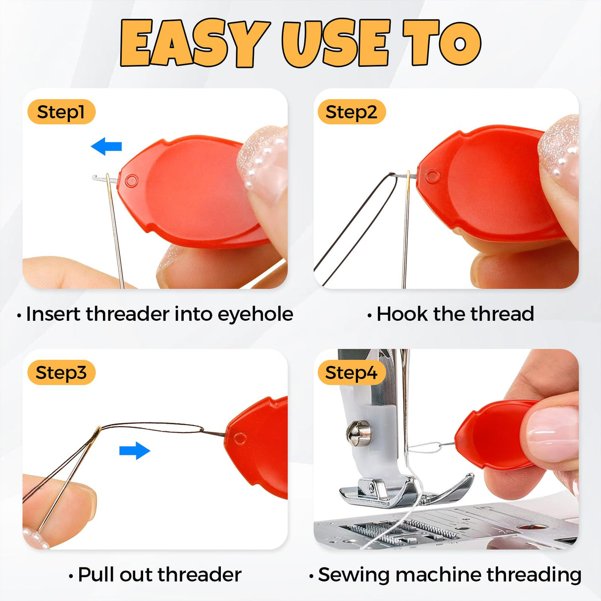 FIVEIZERO 30-Count Premium Hand Sewing Needles, 6 Sizes Embroidery Needles Kit with Threaders for Hand Sewing Crafts,Large Eye Sewing Needle Kit for Art and Craft Projects FIVEIZERO