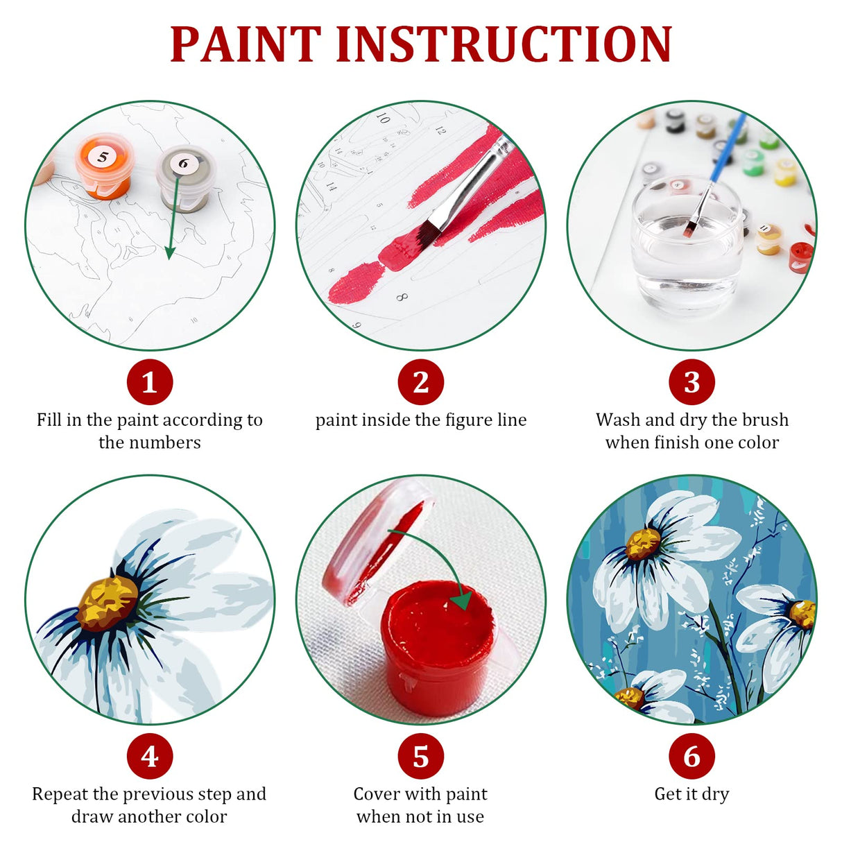 Ginkko Paint by Numbers for Adults Beginner & Kids Ages 8-12 with Wooden Frame Easy Acrylic on Canvas 9x12 inch with Paints and Brushes, vase Flower(Include Framed) Ginkko