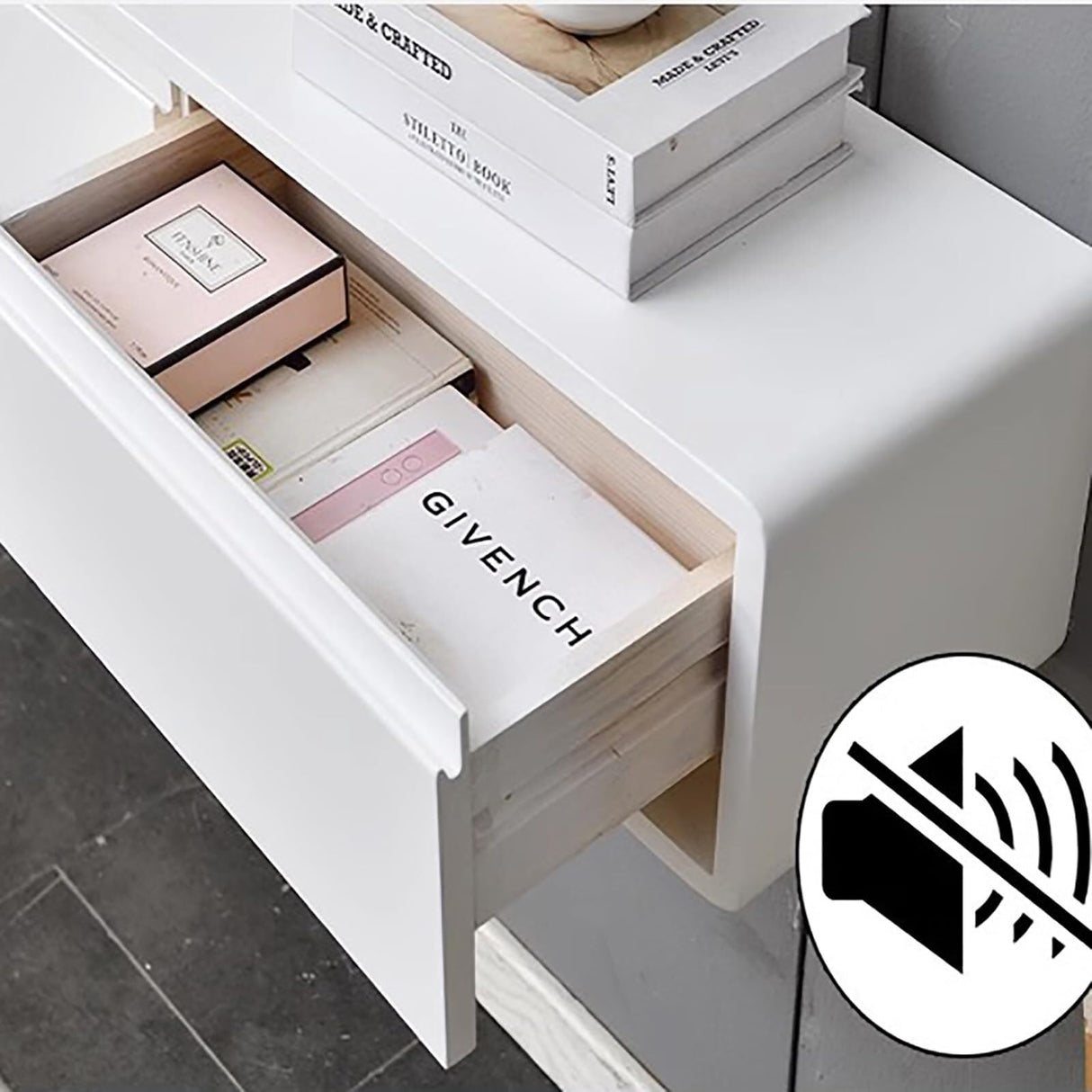 Solid Wood Floating Tv Stand Shelf With 3 Drawers,Wooden Floating Tv Cabinet,Wall Mounted Entertainment Center Floating Media Console,Suitable For Living Room, Bedroom(Brown,63"W x 8"D x 9.5"H) WOLWES