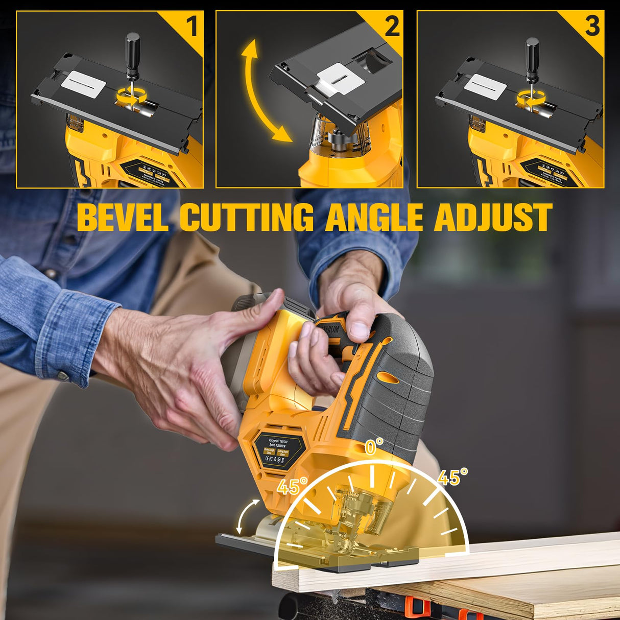 Cordless Jig Saw for Dewalt 20v Max Battery, Brushless Jigsaw Cut Off Tool, Variable Speed 2900RPM, 45° Beveled Cuts, 3 Orbital Action, with Jigsaw Blades for Straight/Curve/Circle Cutting(Tool Only) NATBEESY