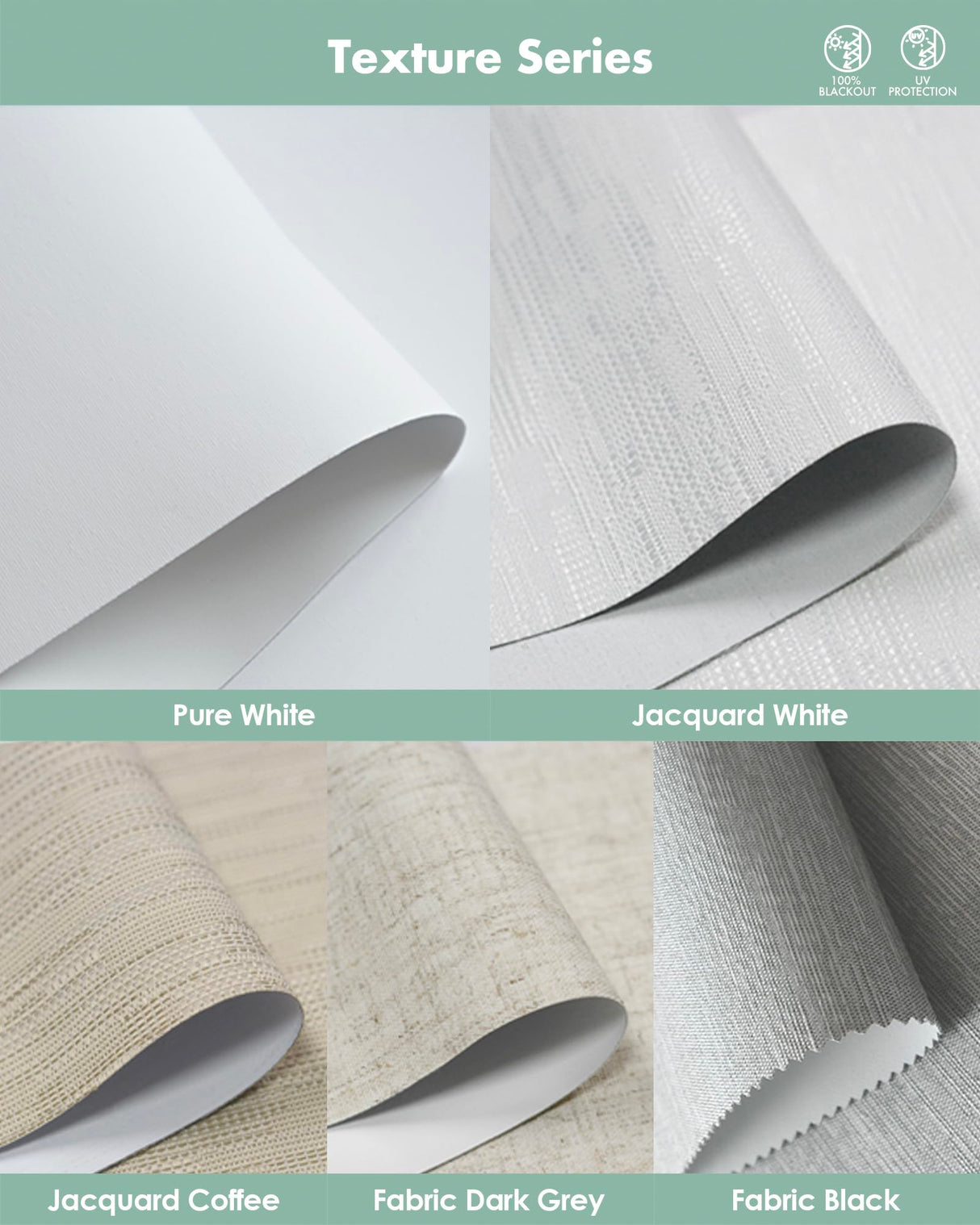 Yoolax Motorized Blinds with Remote, Smart Blinds for Windows Blackout Automatic Shades Work with Alexa Remote Control Roller Window Shades, Fabric Sample (Multicolor) Yoolax