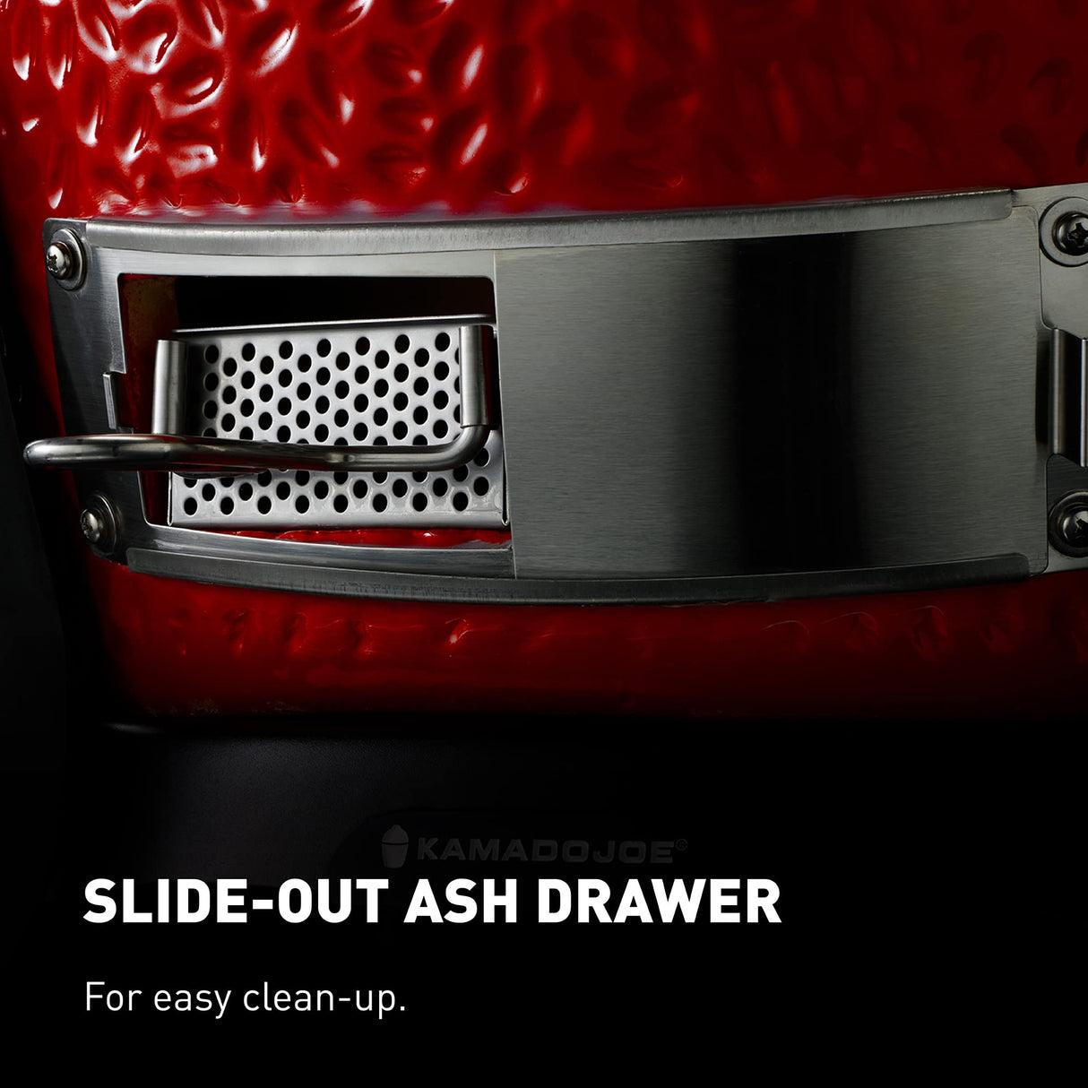 Kamado Joe® Classic Joe™ I Premium 18-inch Ceramic Charcoal Grill and Smoker in Red with Cart, Side Shelves, Grill Gripper, and Ash Tool. 250 Cooking Square Inches, 2 Tier Cooking System, Model KJ23RH Kamado Joe