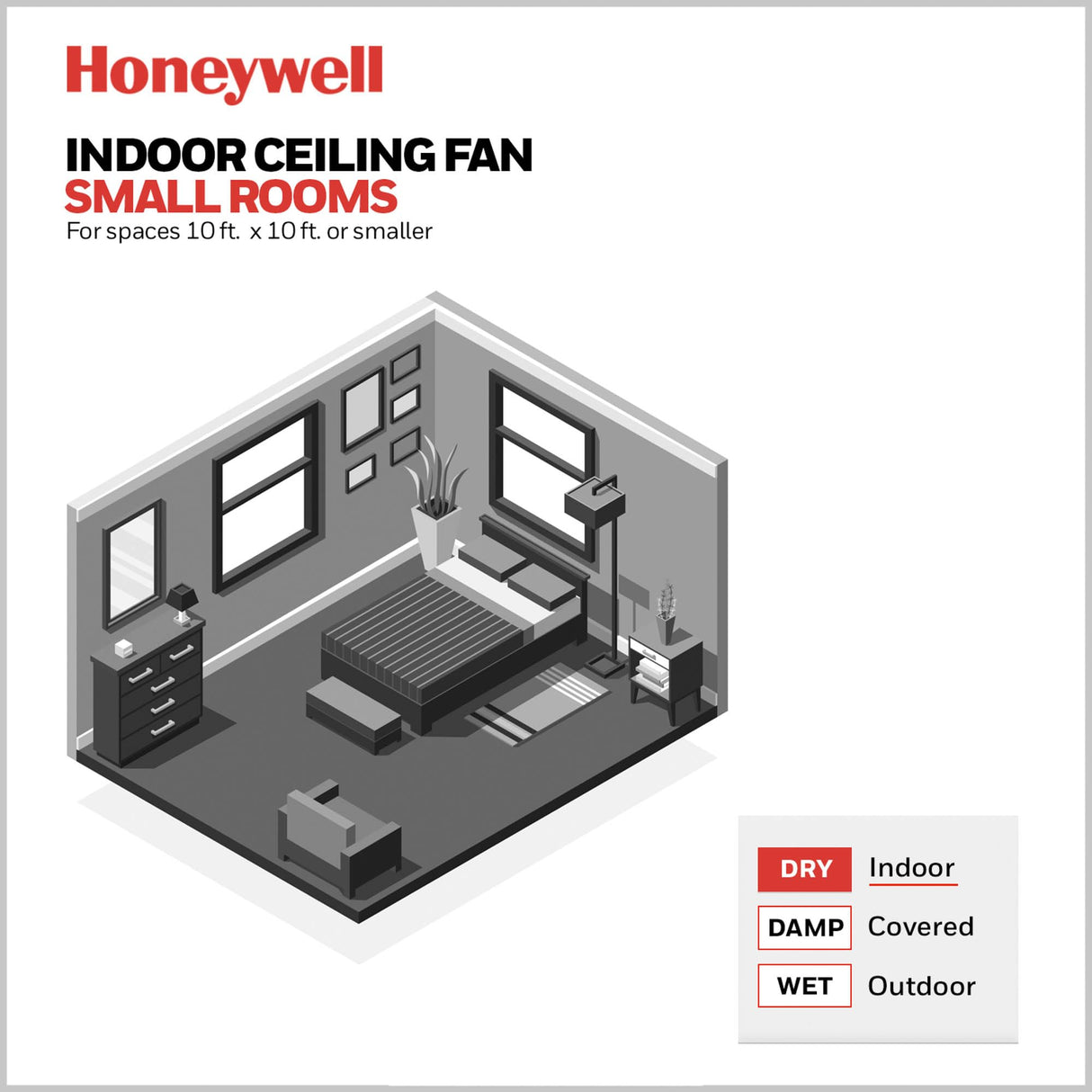 Honeywell Ceiling Fans Ocean Breeze Modern 30 Inch Ceiling Fan with Light, Pull Chain LED Indoor Fan with 3 Blades, Dark Brown Chestnut and Light Oak Blade Finish Options, Gilded Espresso (50602-01) Honeywell Ceiling Fans