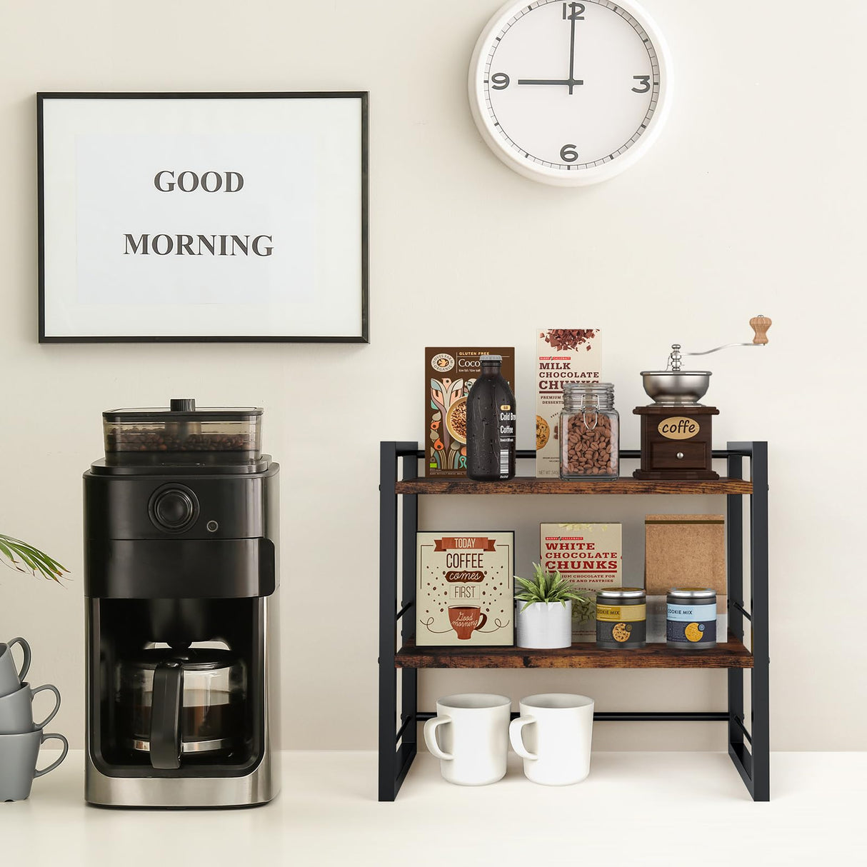 ART-GIFTREE Office Desk Shelf Organizer, Wood Desktop Bookshelf Supplies Storage Rack, Shelf for Top of Desk and Dresser (Brown-2 Tier) ART-GIFTREE