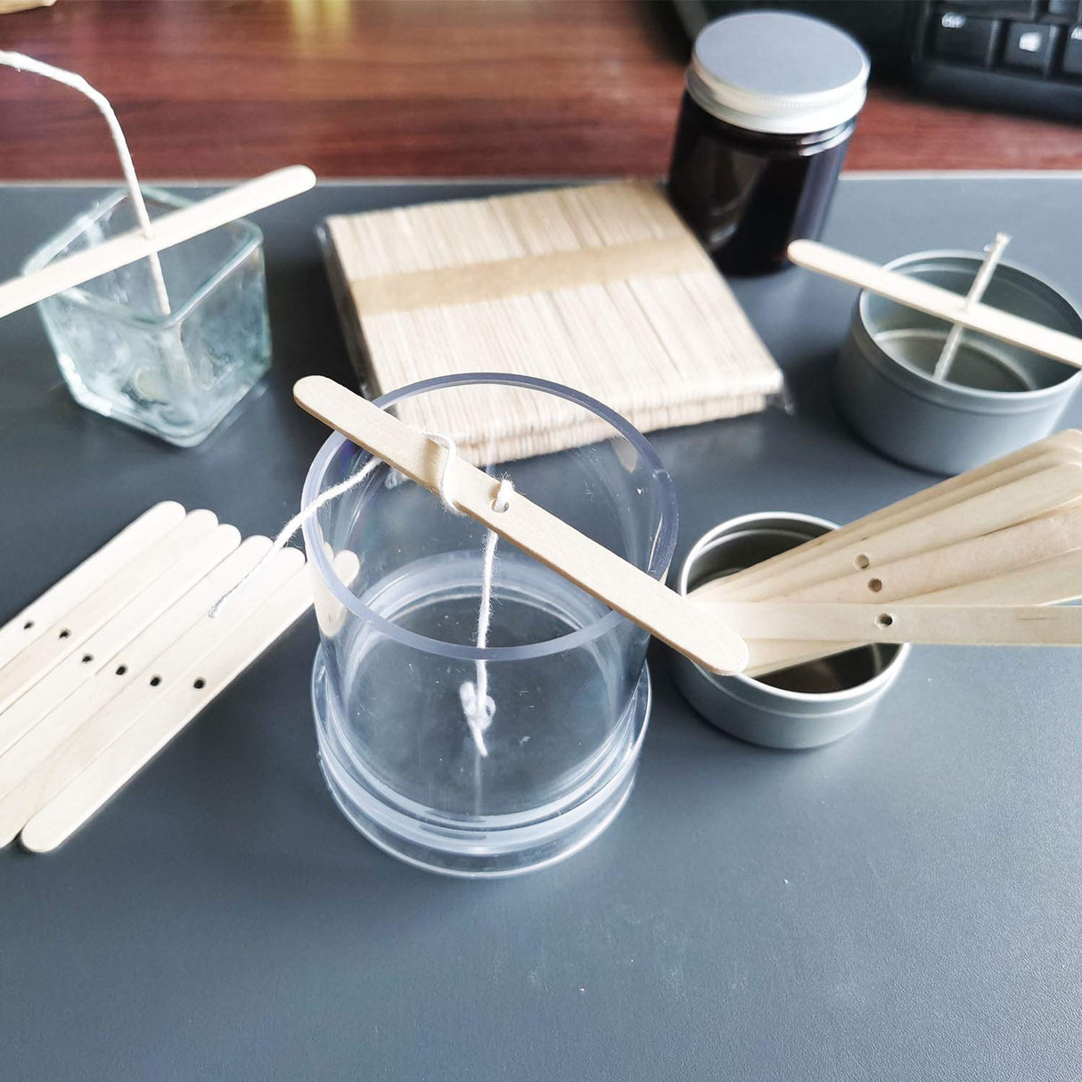 MILIVIXAY Wooden Candle Wick Holders,Candle Wicks Centering Device - Candle Centering Tool, 120 Pack MILIVIXAY