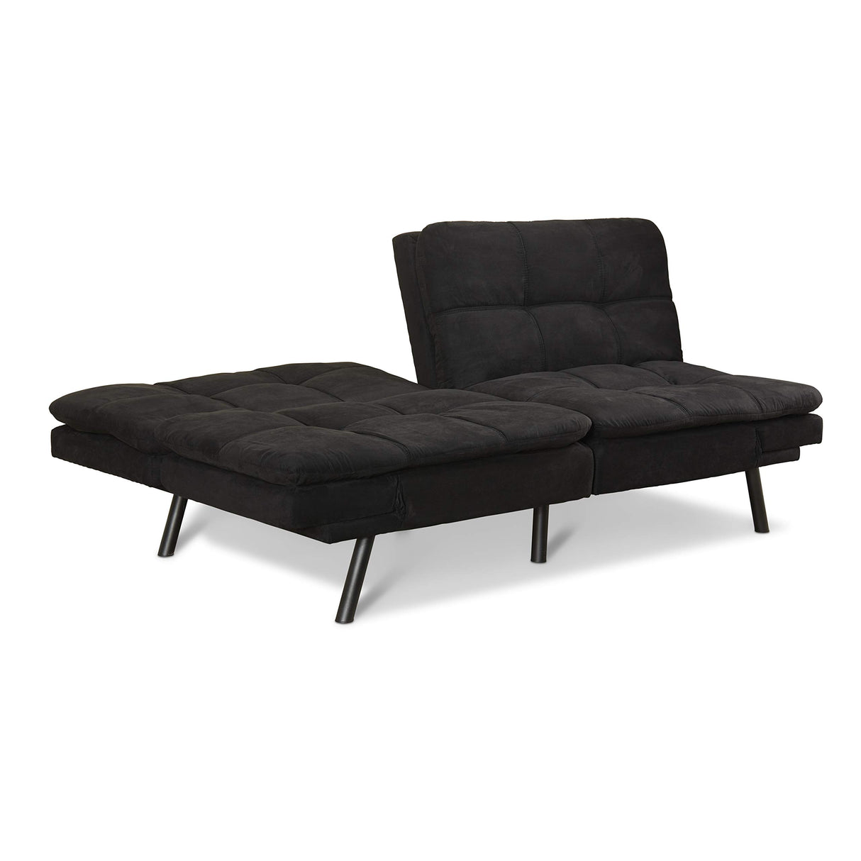 Mainstay.. Memory Foam Futon, Black Suede, Fabric, Wood, Metal + Free Clean Fabric Cloth (Black Suede) Mainstay
