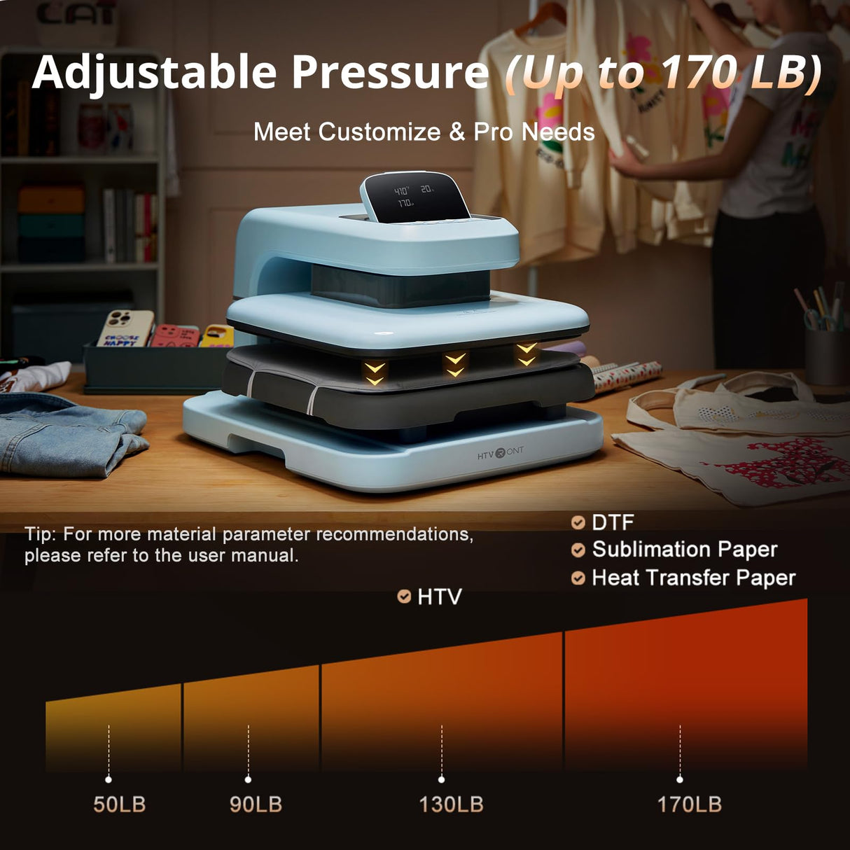 HTVRONT Auto Heat Press 2 - Heat Press Machine for T Shirts with Adjustable Pressure & Higher Heating Height, Heat Up Fast & Evenly Heat Press 15x15 for Sublimation, Puff HTV, Heat Transfer Project HTVRONT