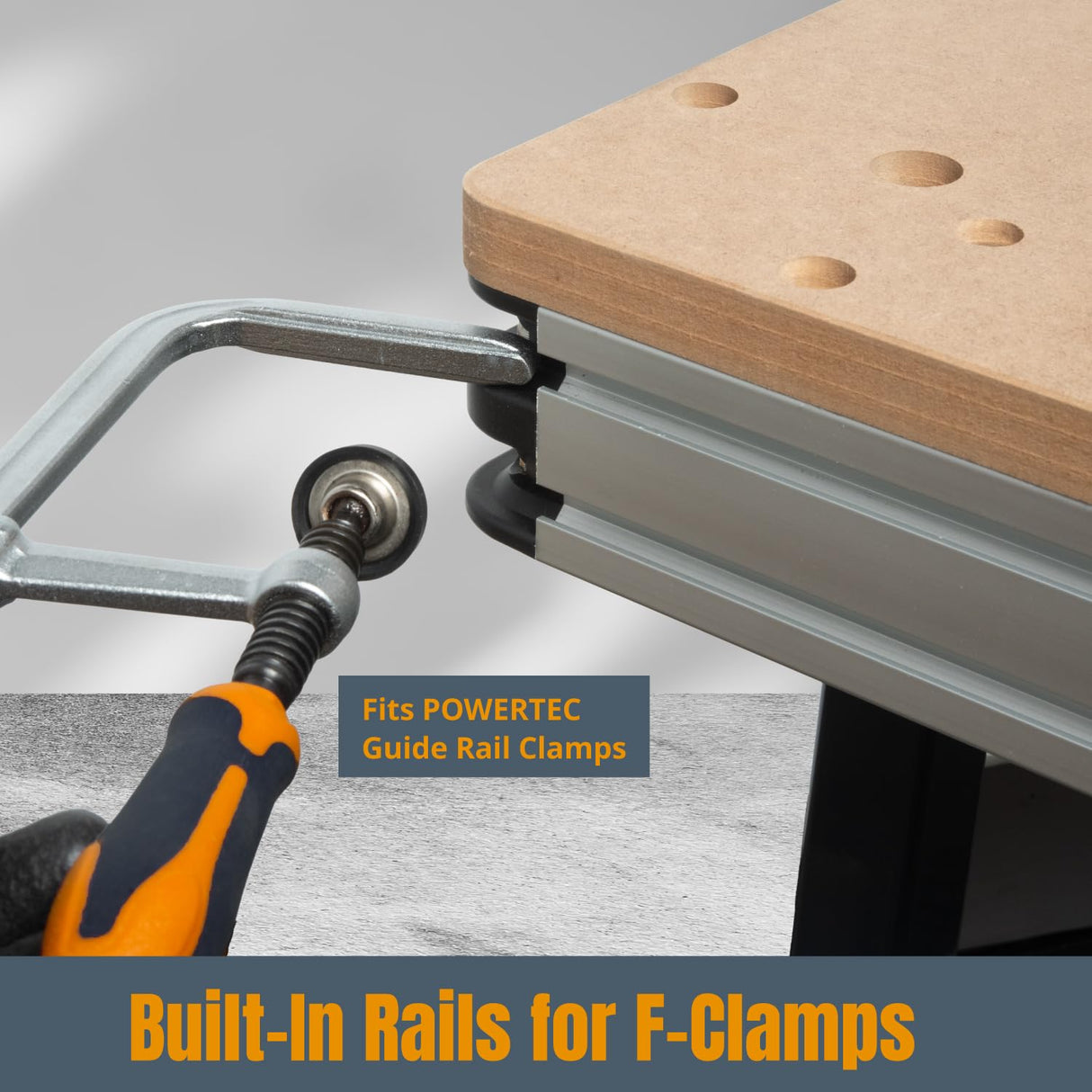 POWERTEC Multi-Functional Project Table with Wheels | Workbench with 3/4" Bench Dog Hole Pattern for Sanding, Cutting, and Woodworking Projects (MT4012) POWERTEC