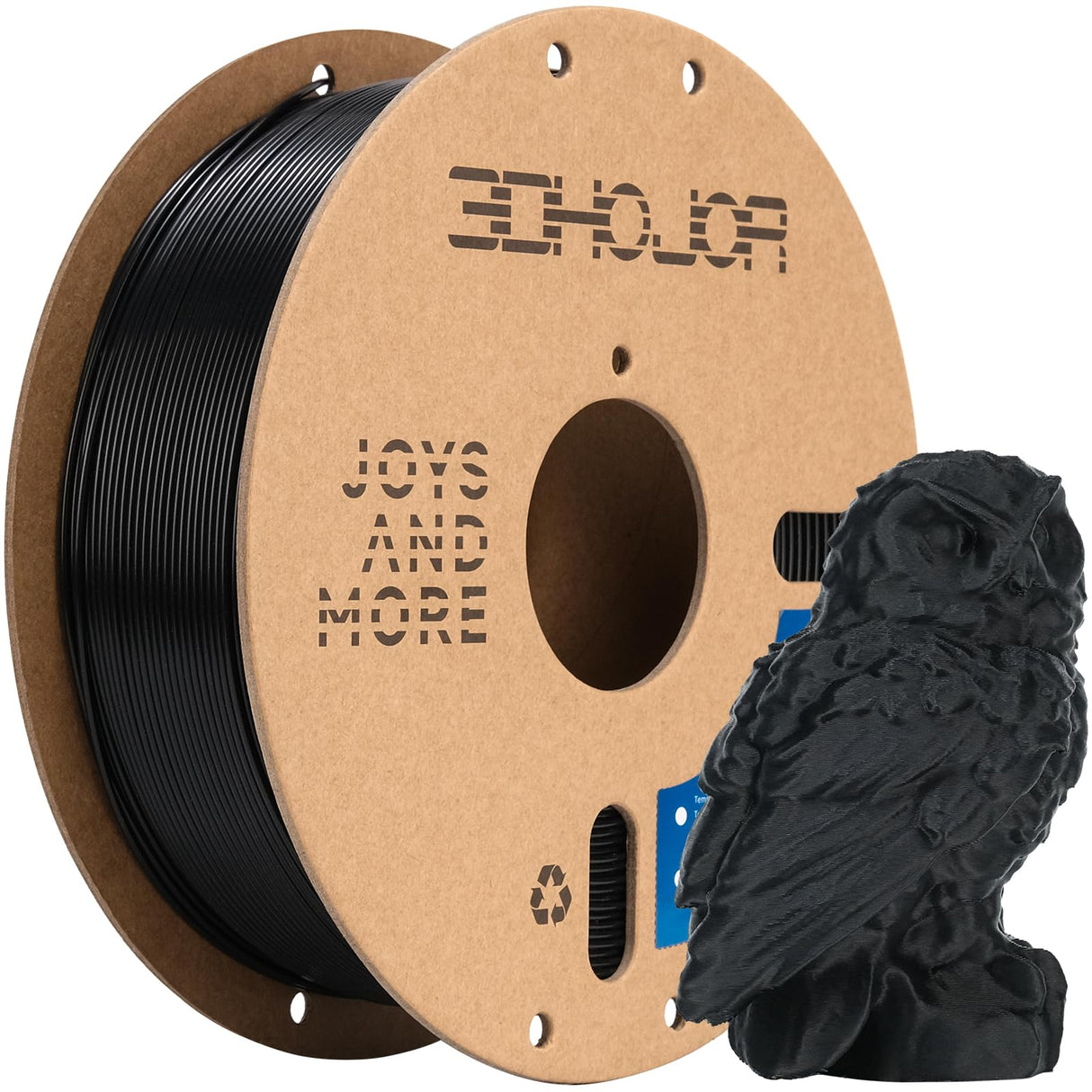 3DHoJor High Speed Printer PLA Filament 1.75mm 1kg Cardboard Spool (2.2lbs) Rapid PLA to 5X Faster Printing Filament Dimensional Accuracy +/- 0.02 mm Fits for Most FDM 3D Printer -Black 3DHoJor