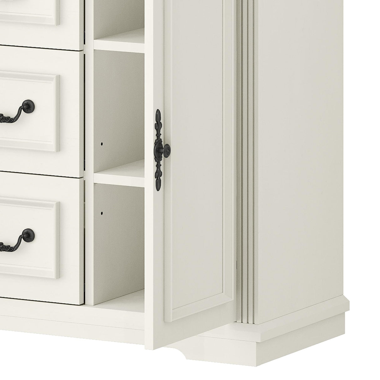 DWVO Large Storage Cabinet, 72" Tall Kitchen Pantry with Glass Doors, Freestanding Glass Display Cabinets with Adjustable Shelves & Drawers, Food China Hutch for Dining Room, Living Room, White DWVO