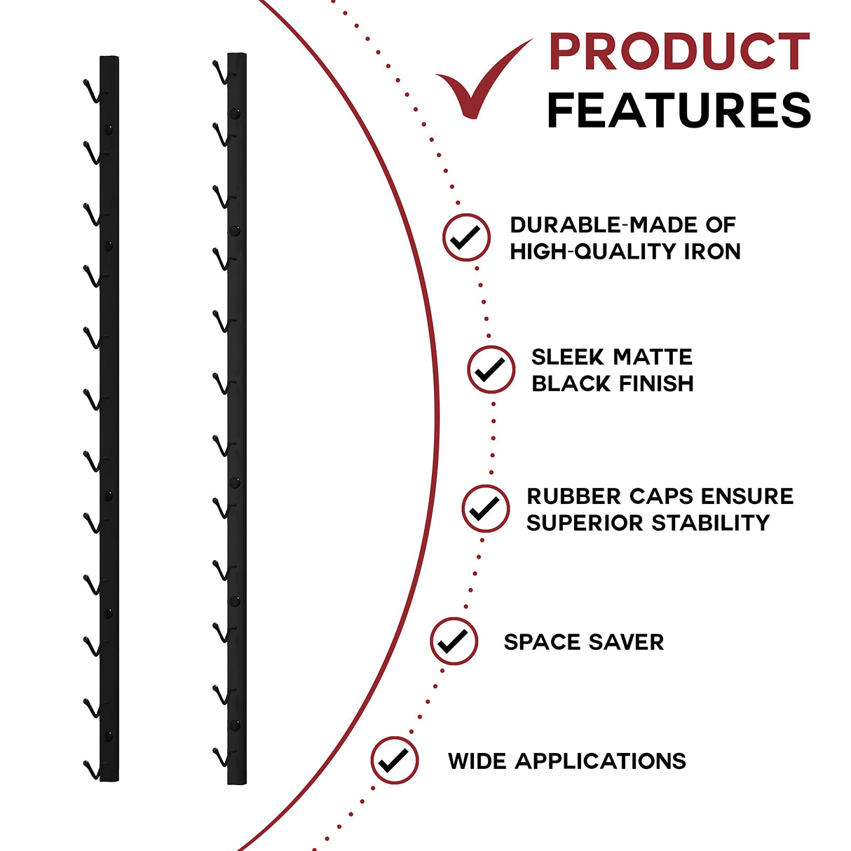 Luxinova Wine Rack Wall Mounted, Premium Black 12 Bottle Wall Wine Rack, Metal Wine Rack for Wine Display, Wall Racks for Wine Storage, Hanging Wine Shelf for Home Bar, All Mounting Hardware Included Luxinova