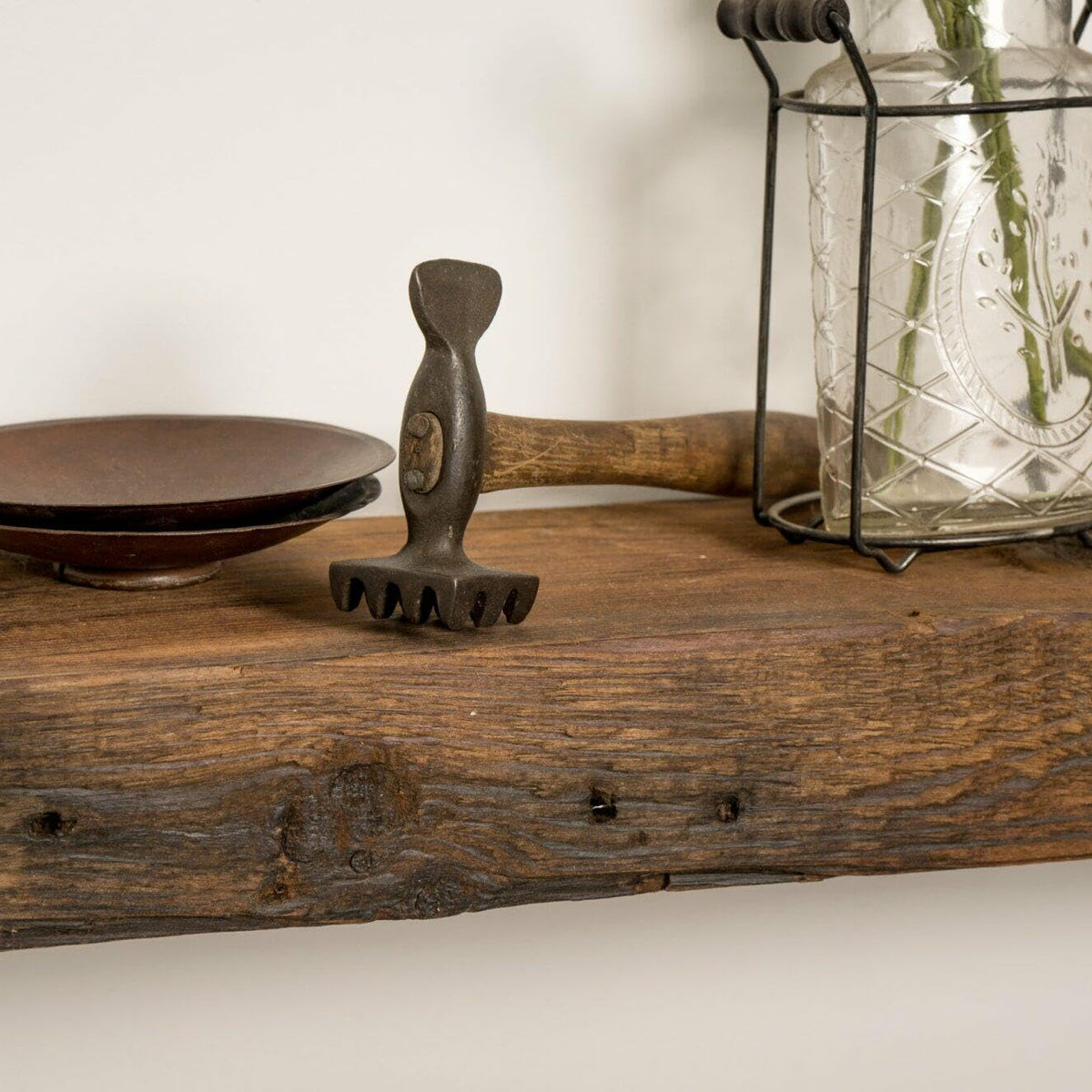 Modern Timber Craft Reclaimed Wood Fireplace Mantel Shelf | Solid Rust ...