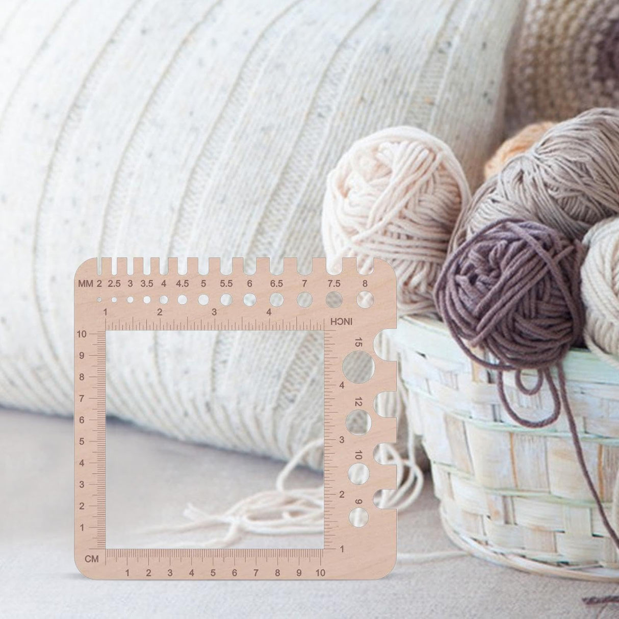 Nishiyuenyi Wood Knitting Gauge Rulers Wooden Knitting Pin Gauge, Crochet Accessories, DIY Craft Designers Household Artists Crochet Hook, Style A Nishiyuenyi