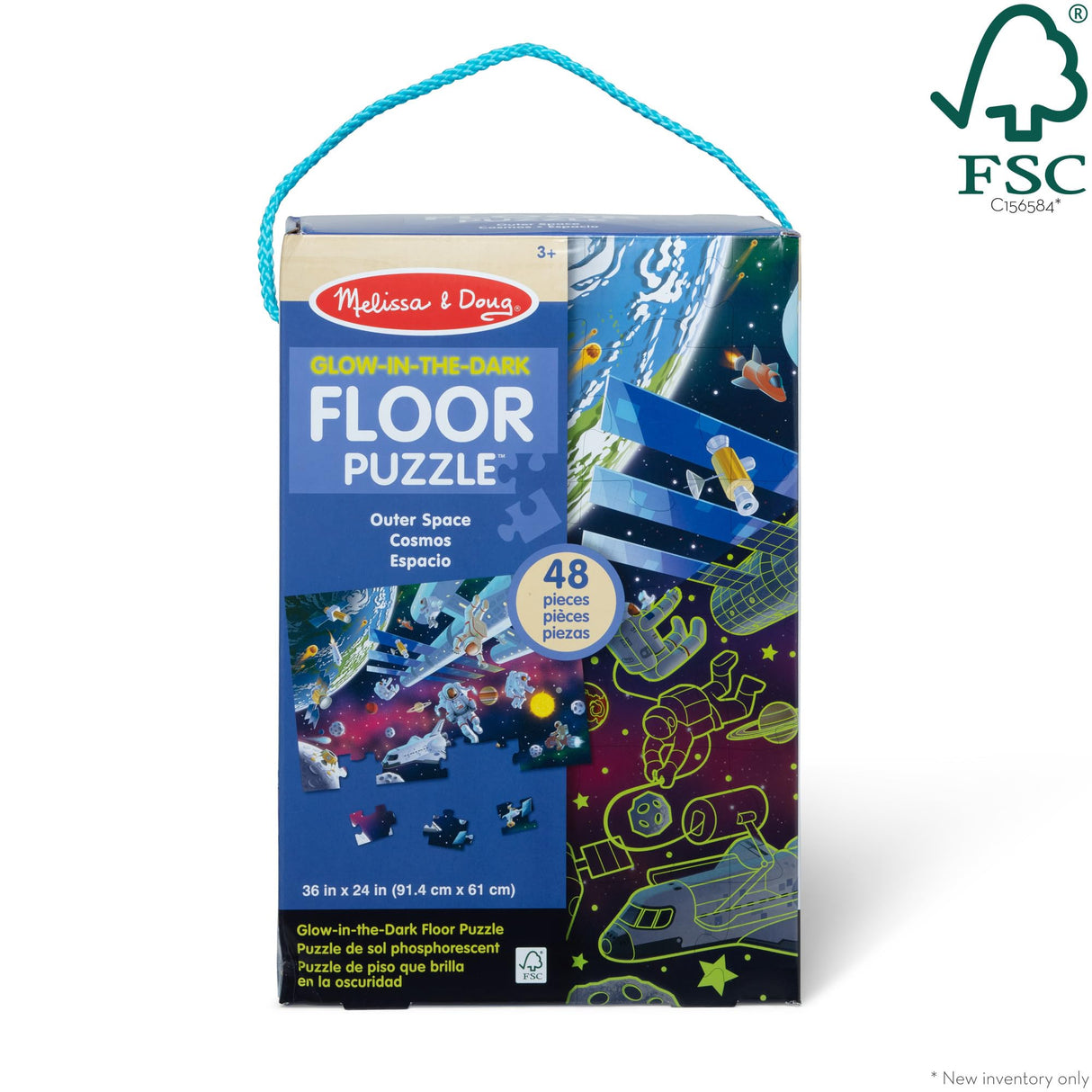 Melissa & Doug Outer Space Glow-in-the-Dark Cardboard Jigsaw Floor Puzzle – 48 Pieces, for Boys and Girls 3+ - FSC Certified Melissa & Doug