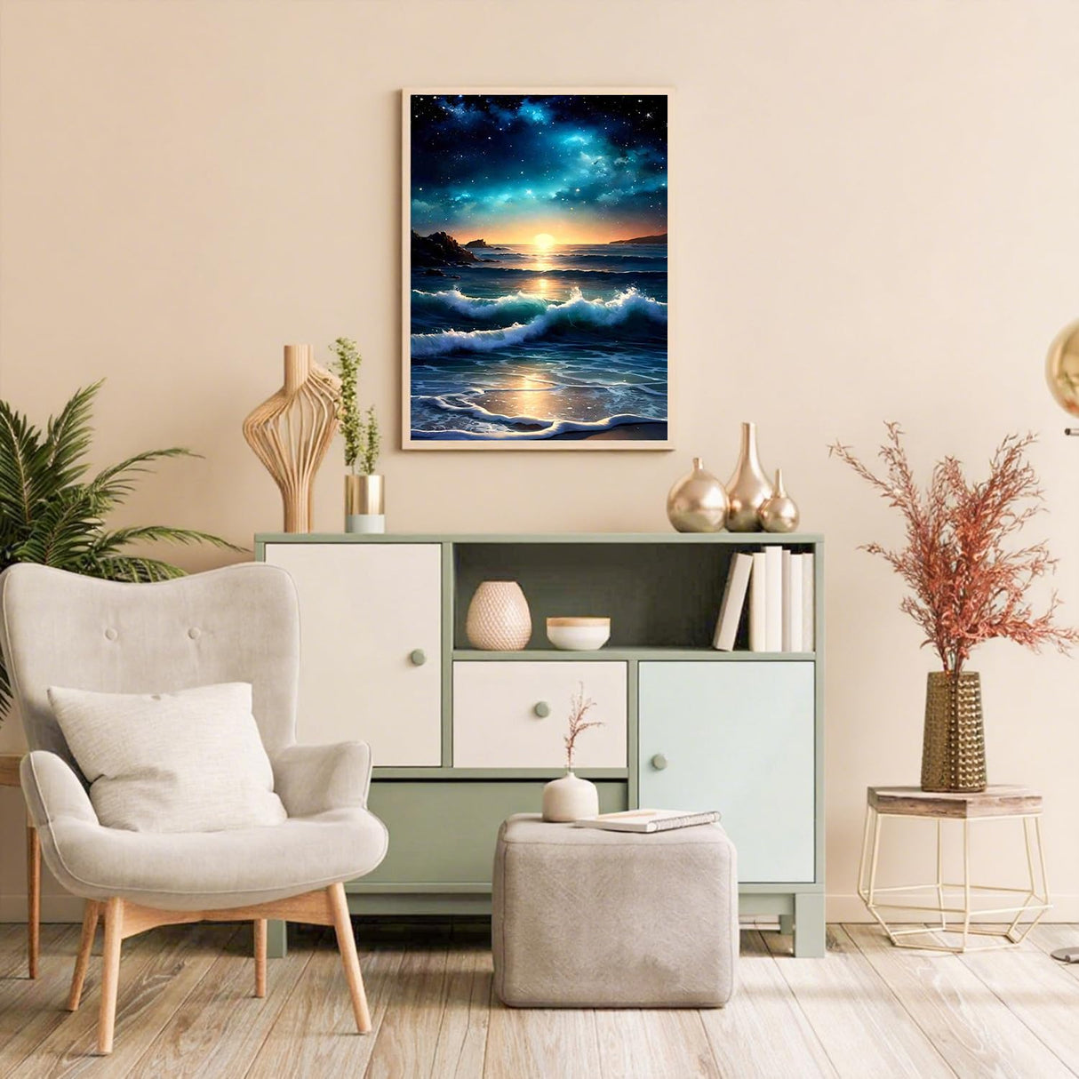 Aestalrcus Sea View Paint by Numbers for Adults - Waves Paint by Numbers for Adults with Brushes, Art Crafts Canvas for Home Decoration 16 x 20 Inch Aestalrcus