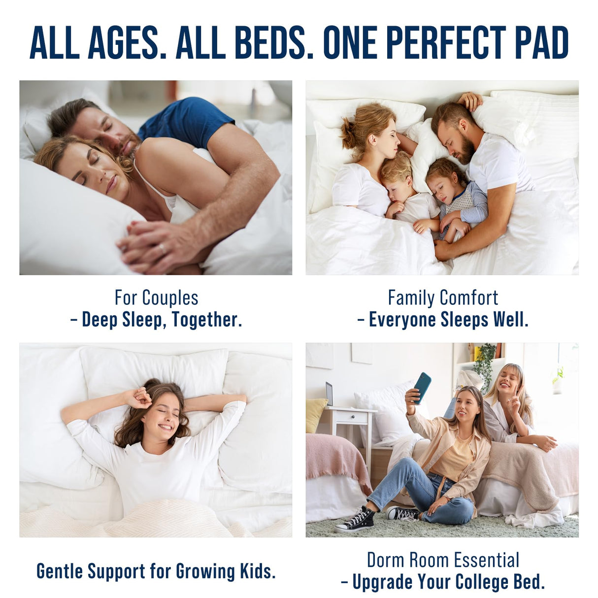 OLANLY Queen Quilted Fitted Mattress Pad – Soft Pillow Top Mattress Topper, Down Alternative Fill, Cooling Comfort Breathable Mattress Cover, Machine Washable Deep Pocket Mattress Protector, White OLANLY