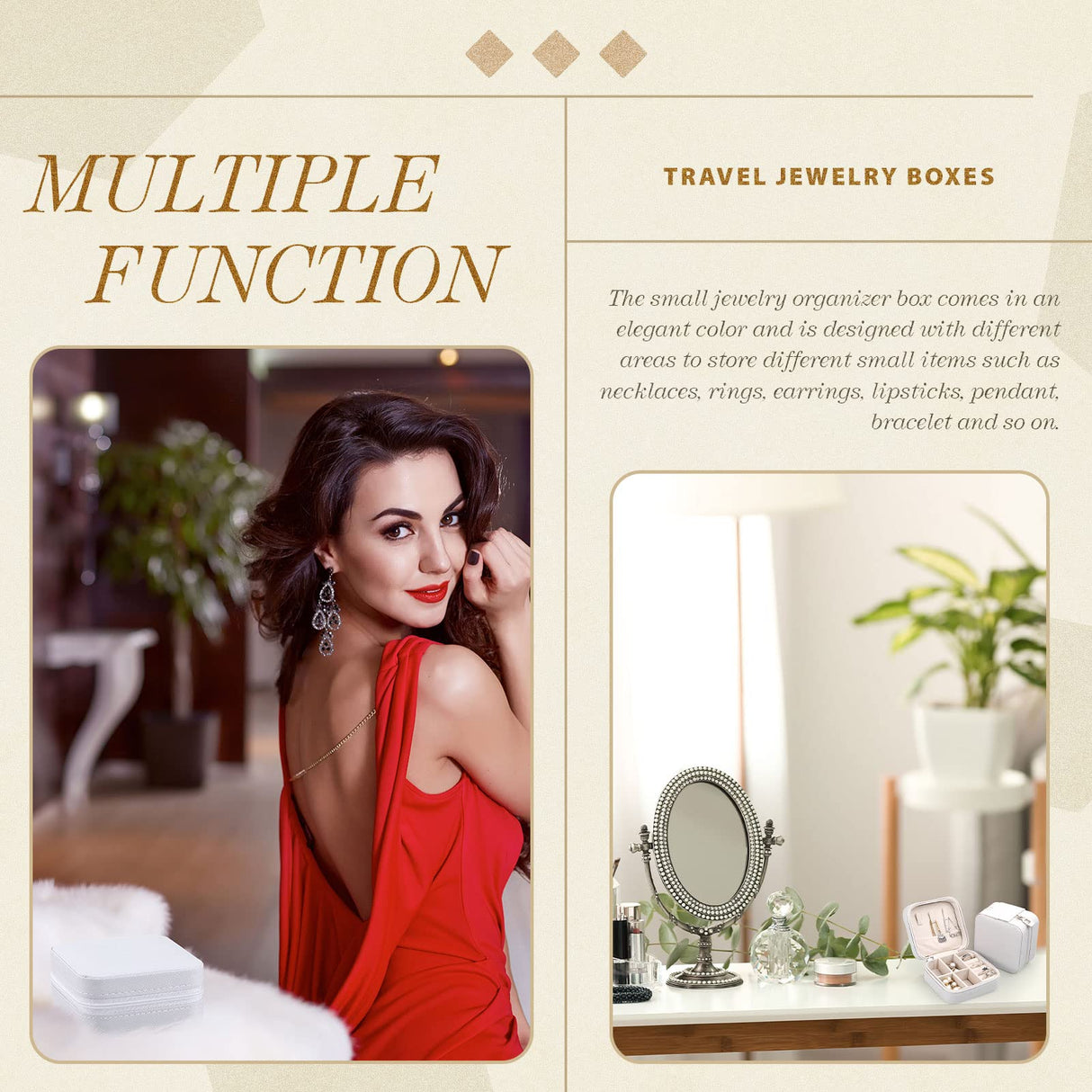 Yinkin 12 Pcs Mini Travel Jewelry Case Bridesmaid Proposal Gift Boxes Small Jewelry Organizer PU Leather Earring Organizer Box Bulk Travel Accessories Portable Travel Jewelry Holder (White) Yinkin