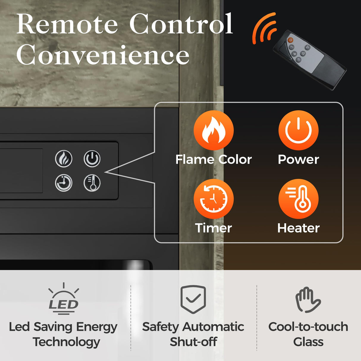 May in Color Fireplace TV Stand for 65+ Inch TV, Farmhouse Entertainment Center with 23" Electric Fireplace with Remote, Modern Rustic TV Console with Sliding Bar Door for Living Room,Light Grey May in Color