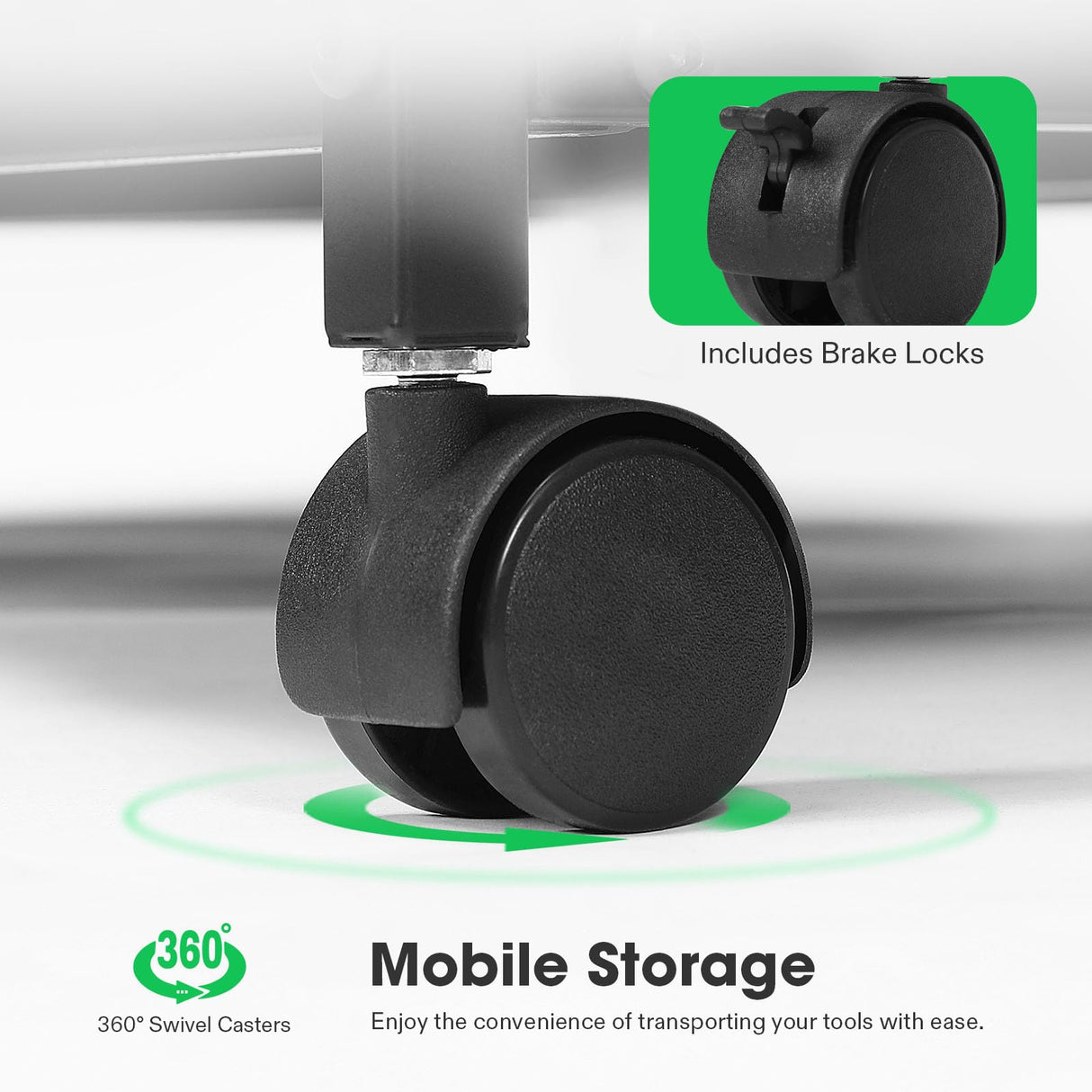 VIVOSUN Garden Tool Organizer, Heavy Duty Steel Tool Rack Tool Stand, Up to 68 Long-Handled Tools, Yard Tool Storage for Garage Shed Home and Outdoor, Rounded Style with Wheels VIVOSUN