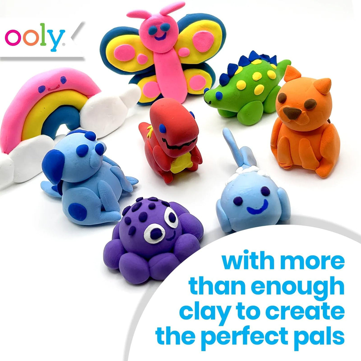 Ooly Creatibles, 16 Colors Air Dry Clay Expansion Set for Kids Crafts, Modeling Clay in 16 Colors, 4 Tubs, Airdry DIY Art Expansion Set Summer Crafts for Kids Ages 6 and Up Ooly