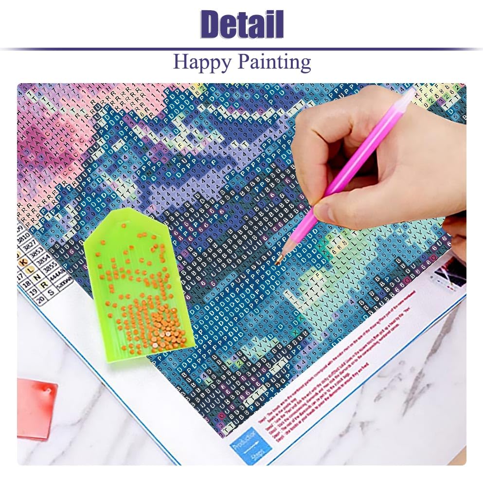 Eiazuiks Diamond Art Kits for Adults, Diamond Painting Kits for Adults 5D DIY Full Drill Diamond Dots for Gift Wall Decor and Relaxation Gem Arts Aurora 12x16 inch Eiazuiks